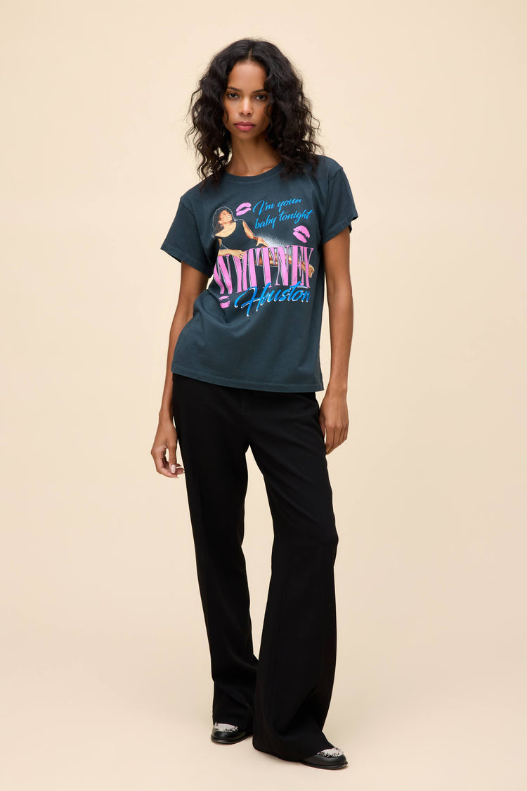 Daydreamer Whitney Houston Your Baby Tonight Tour Tee Vintage Black-T-Shirts-West of Woodward Boutique-Vancouver-Canada