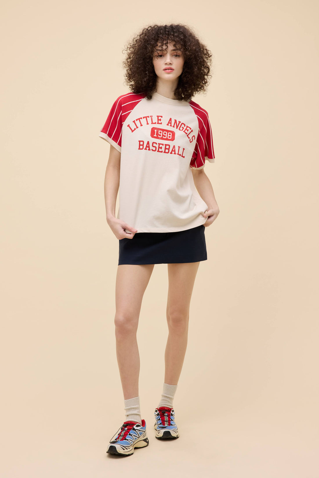 Daydreamer Little Angels Baseball Raglan Dirty White-T-Shirts-West of Woodward Boutique-Vancouver-Canada