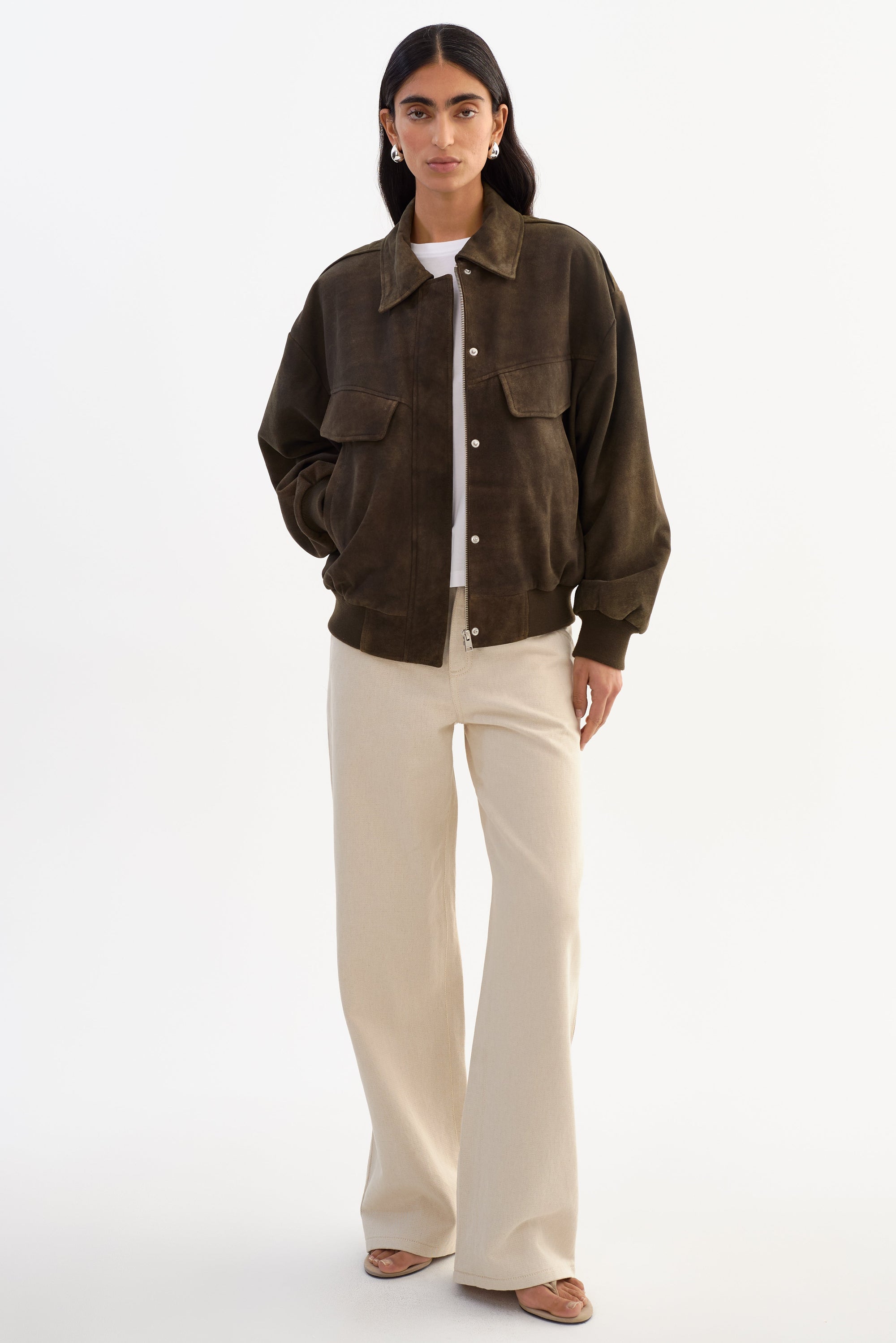 Lamarque Trevanna Suede Jacket Dark Brown-Jackets-West of Woodward Boutique-Vancouver-Canada