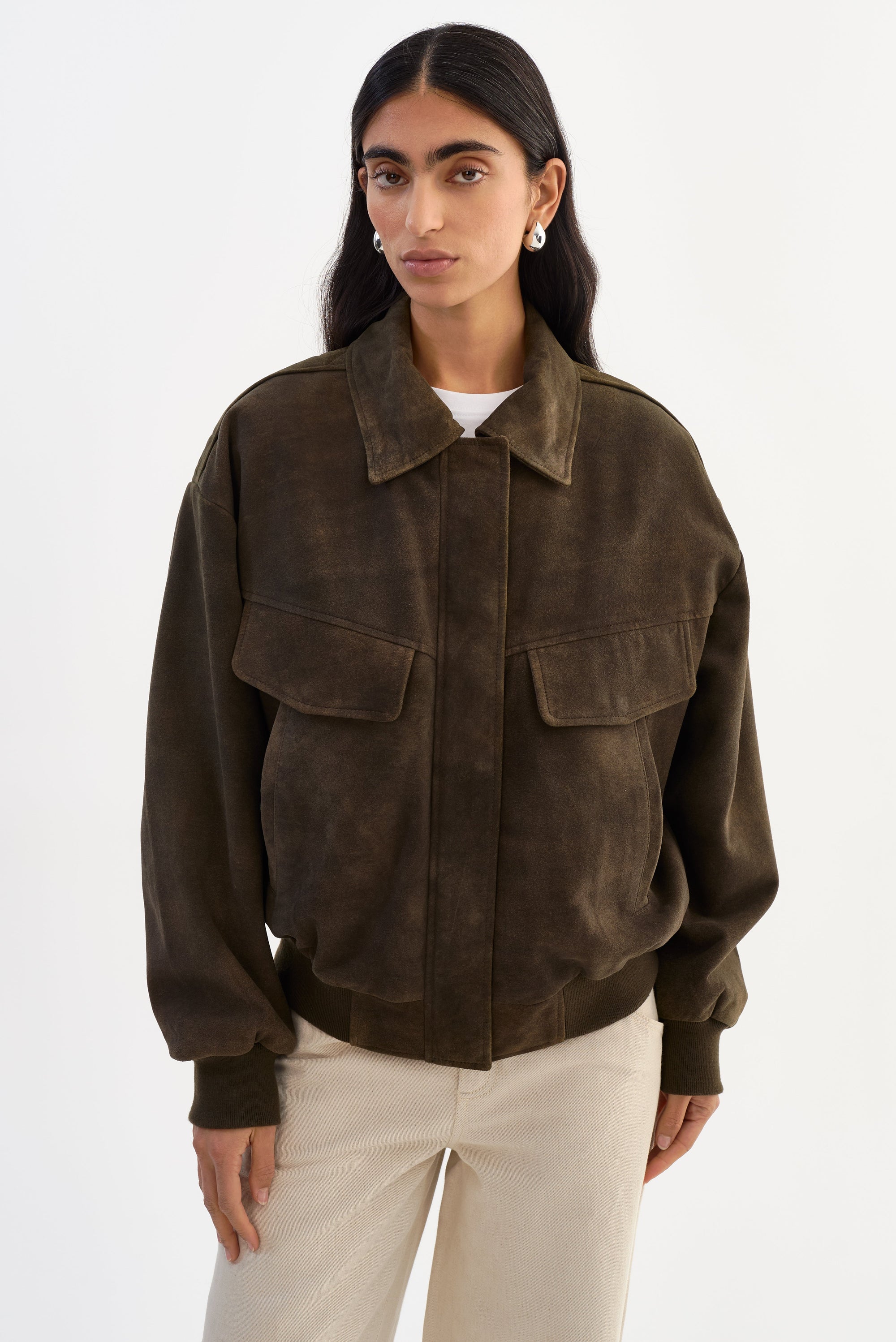 Lamarque Trevanna Suede Jacket Dark Brown-Jackets-West of Woodward Boutique-Vancouver-Canada