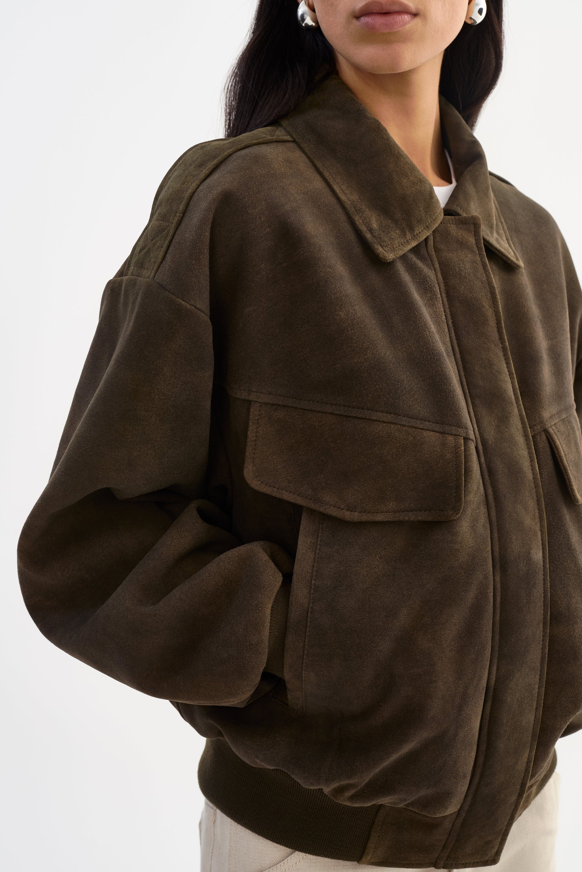Lamarque Trevanna Suede Jacket Dark Brown-Jackets-West of Woodward Boutique-Vancouver-Canada