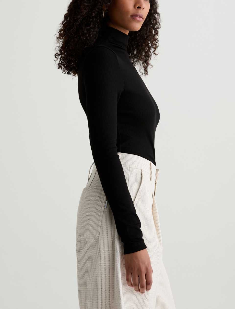 AG Chels Turtleneck Super Black-T-Shirts-West of Woodward Boutique-Vancouver-Canada