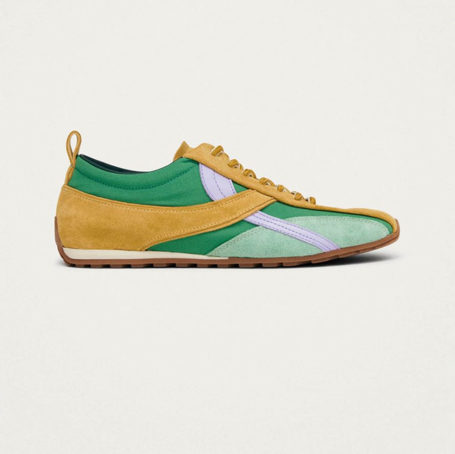 ALOHAS TB.30 Nylon Leather Sneakers Green-Sneakers-West of Woodward Boutique-Vancouver-Canada