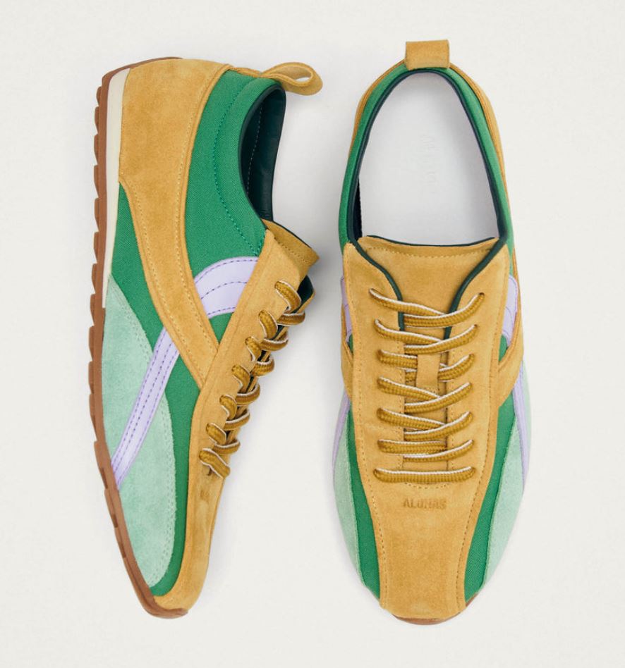 ALOHAS TB.30 Nylon Leather Sneakers Green-Sneakers-West of Woodward Boutique-Vancouver-Canada