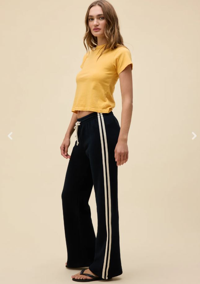 Daydreamer Solid Track Pant Black Onyx-Pants-West of Woodward Boutique-Vancouver-Canada