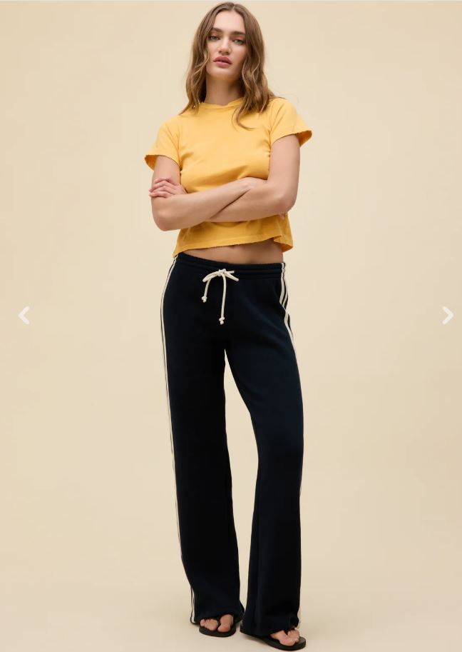 Daydreamer Solid Track Pant Black Onyx-Pants-West of Woodward Boutique-Vancouver-Canada