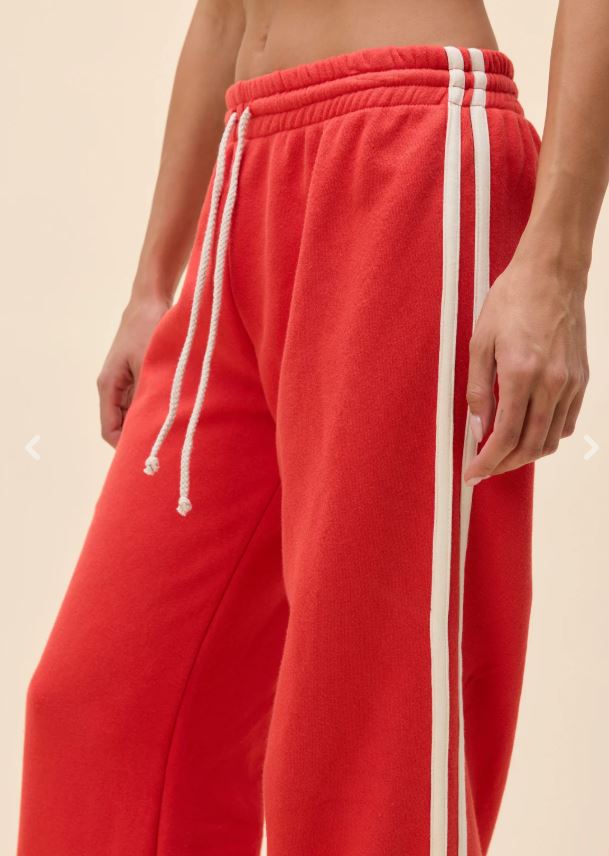 Daydreamer Solid Track Pant Vintage Red-Pants-West of Woodward Boutique-Vancouver-Canada