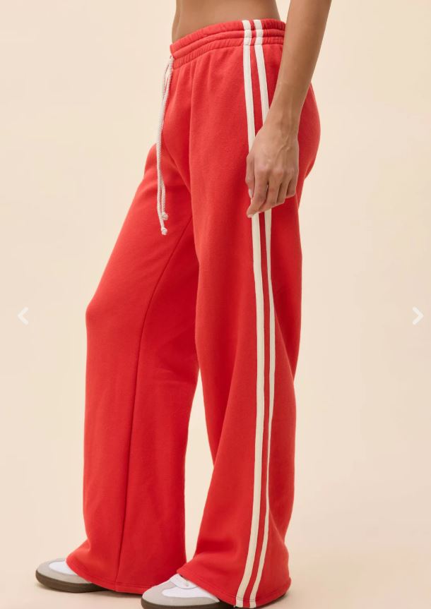 Daydreamer Solid Track Pant Vintage Red-Pants-West of Woodward Boutique-Vancouver-Canada