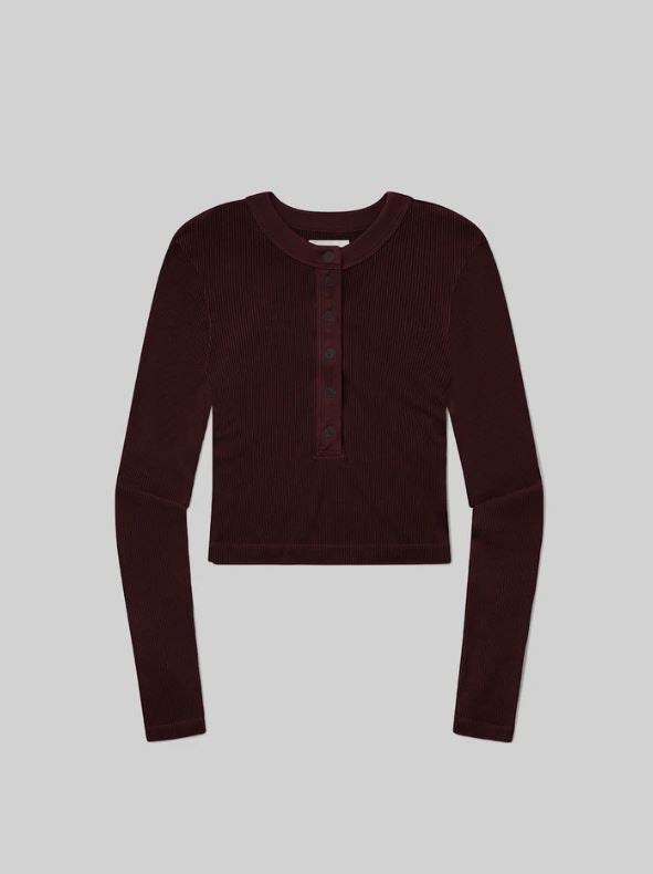 COH Varra Henley Top Mahogany-T-Shirts-West of Woodward Boutique-Vancouver-Canada