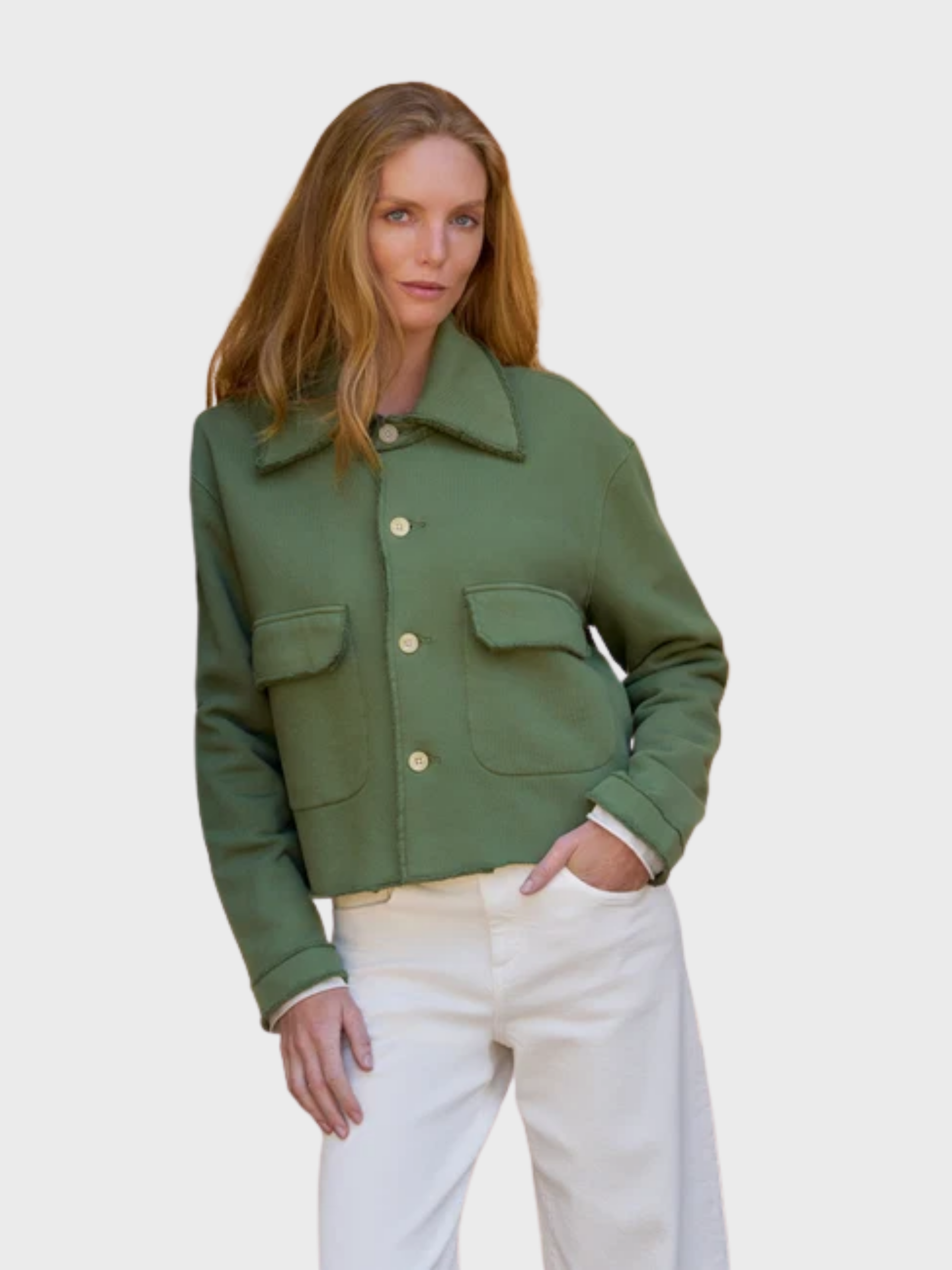 Frank & Eileen Rowan Button Up Jacket Sweatshirt Nori-Sweatshirts-West of Woodward Boutique-Vancouver-Canada
