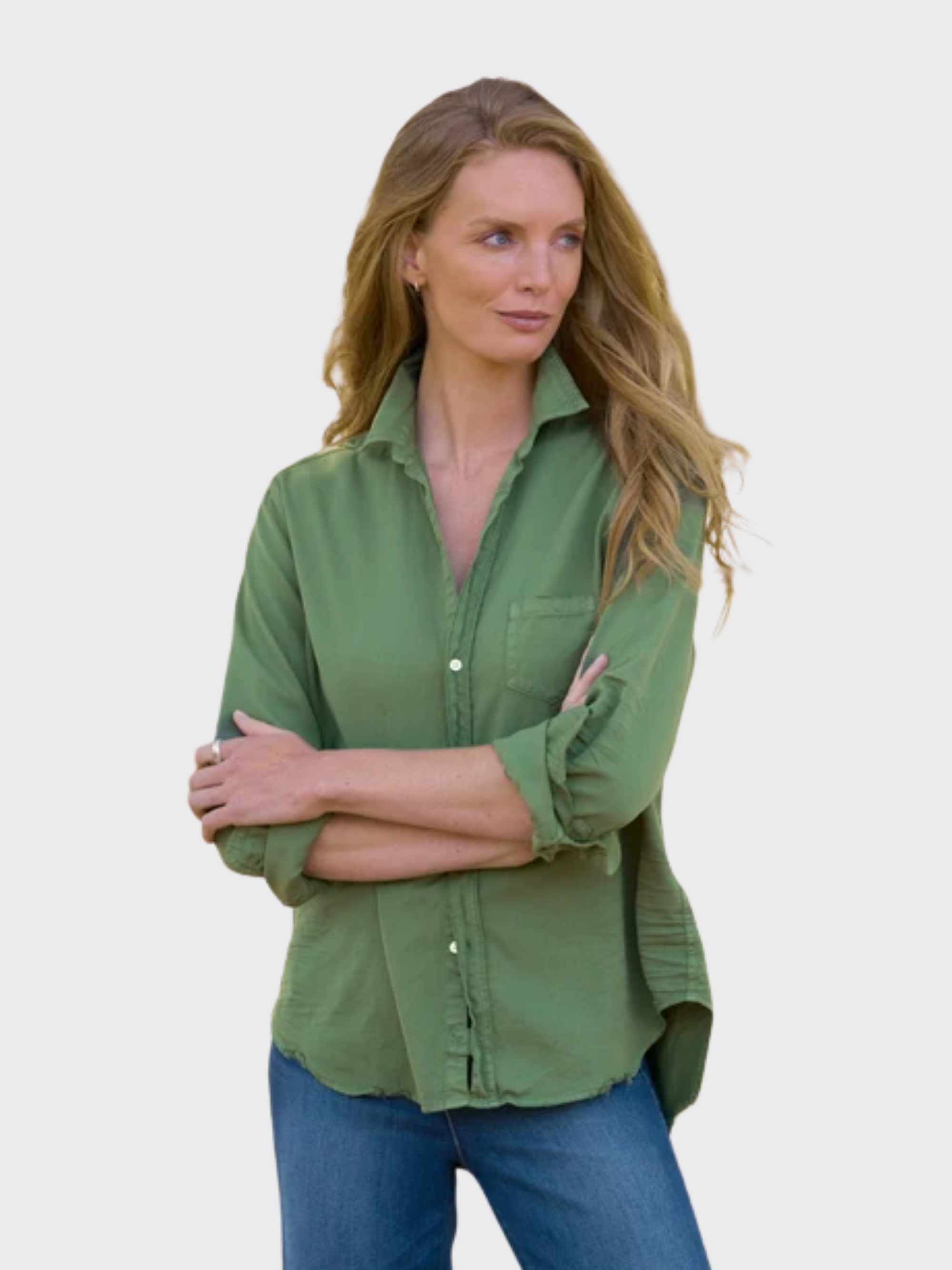 Frank & Eileen Button Up Shirt Eileen Nori Denim-Shirts-West of Woodward Boutique-Vancouver-Canada