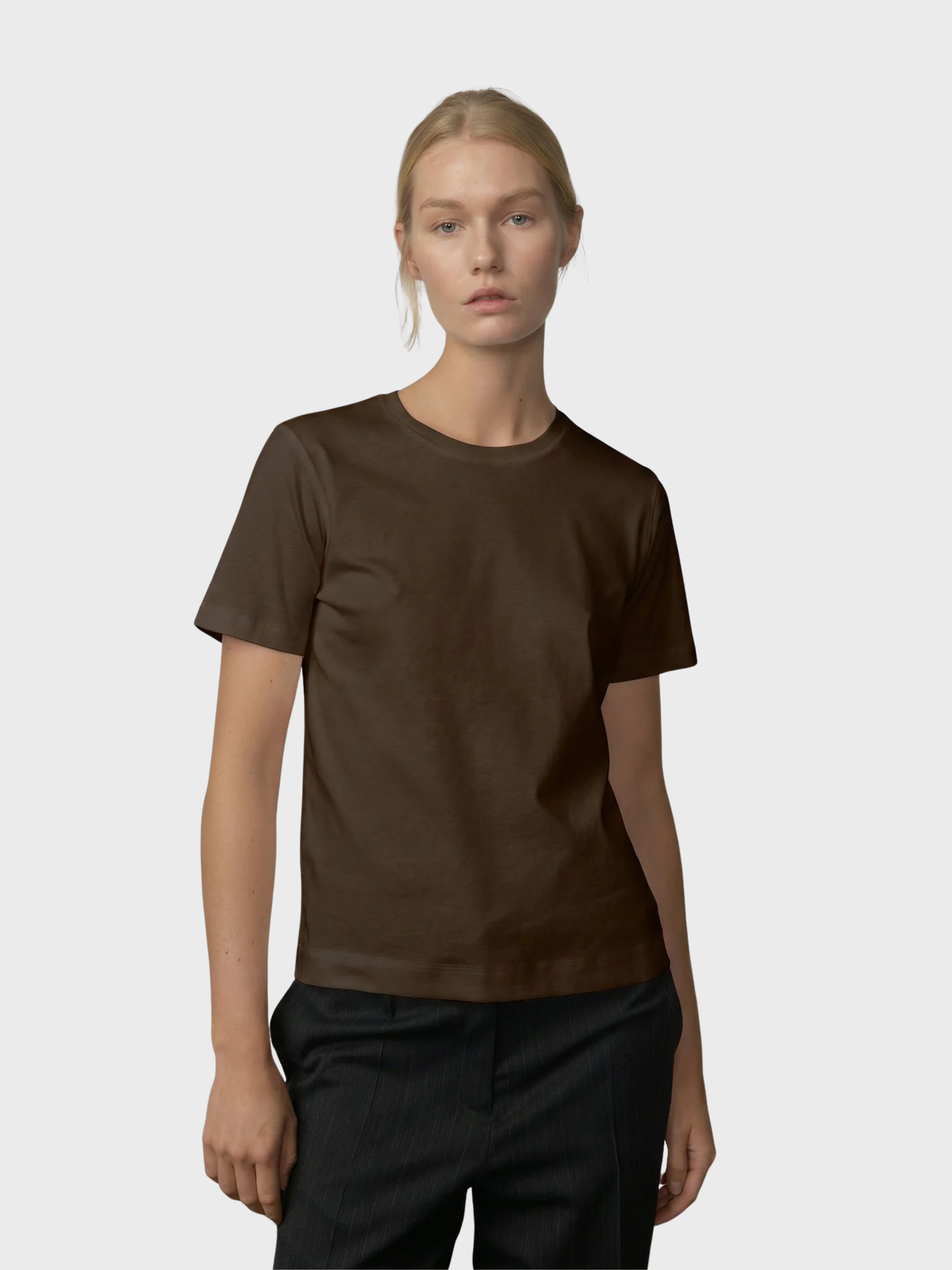 Herskind Ditlev T-shirt Dark Brown-T-Shirts-West of Woodward Boutique-Vancouver-Canada