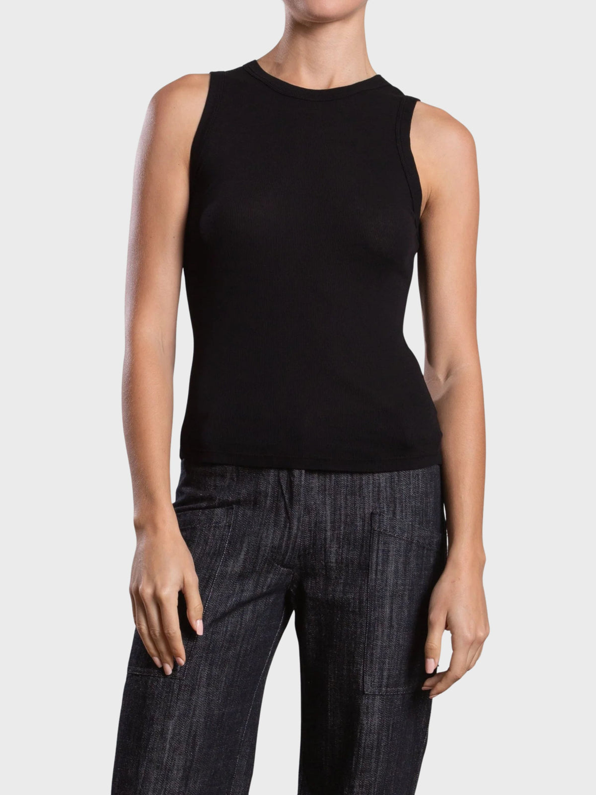 Pharaoh Athena Hi Neck Tank Black-T-Shirts-West of Woodward Boutique-Vancouver-Canada