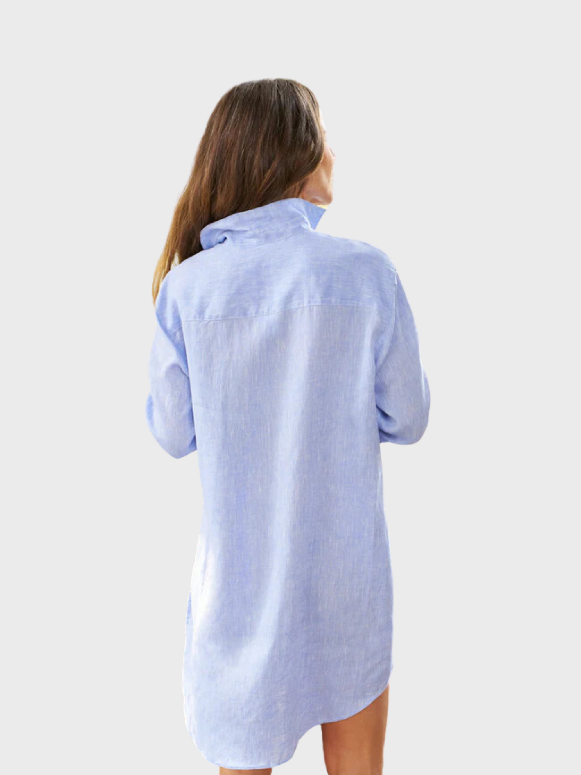 Frank &amp; Eileen Mary Classic Shirtdress Light Blue Linen-Dresses-West of Woodward Boutique-Vancouver-Canada