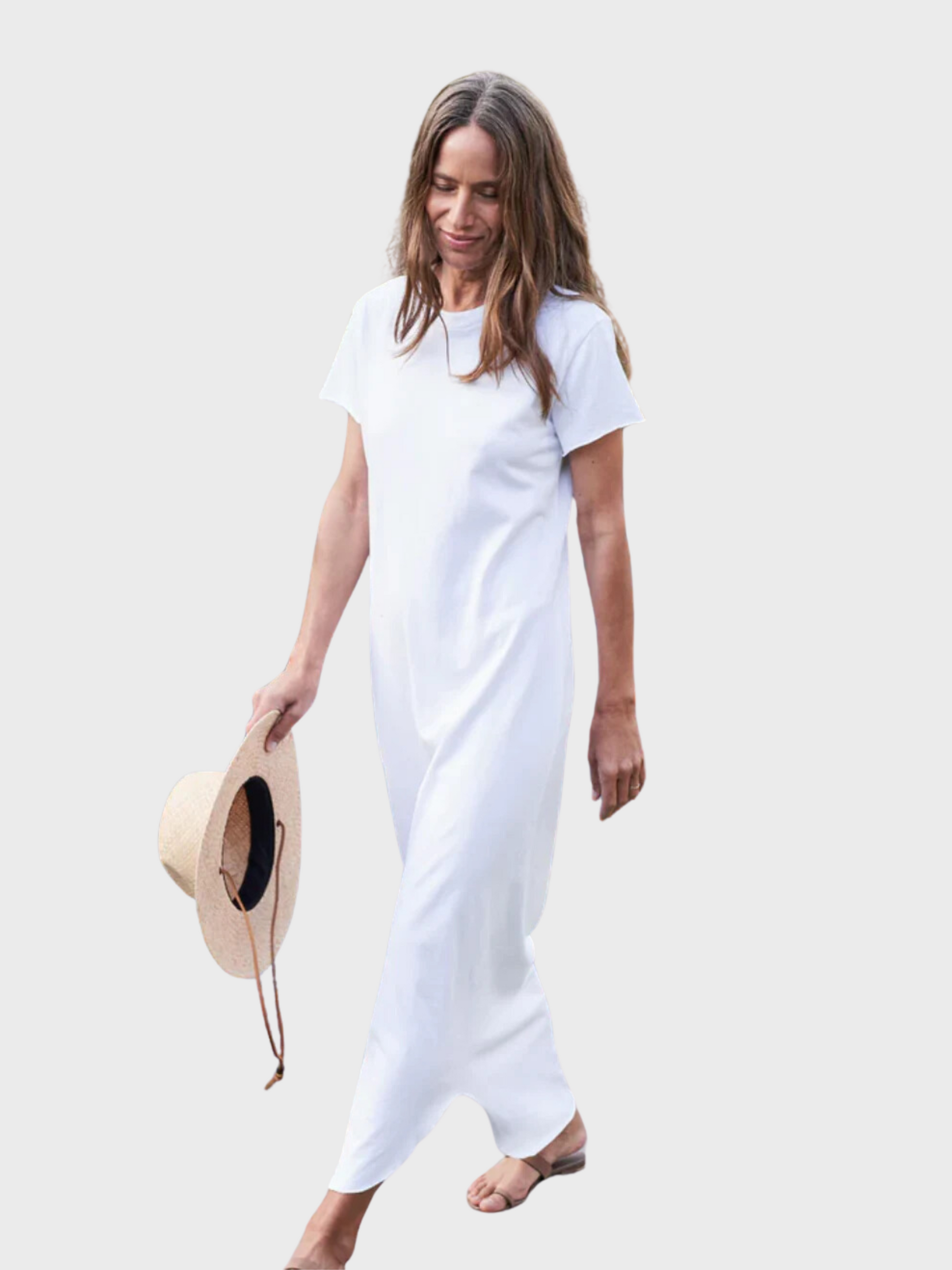 Frank & Eileen Harper Perfect Tee Maxi Dress- White-Dresses-XS-West of Woodward Boutique-Vancouver-Canada