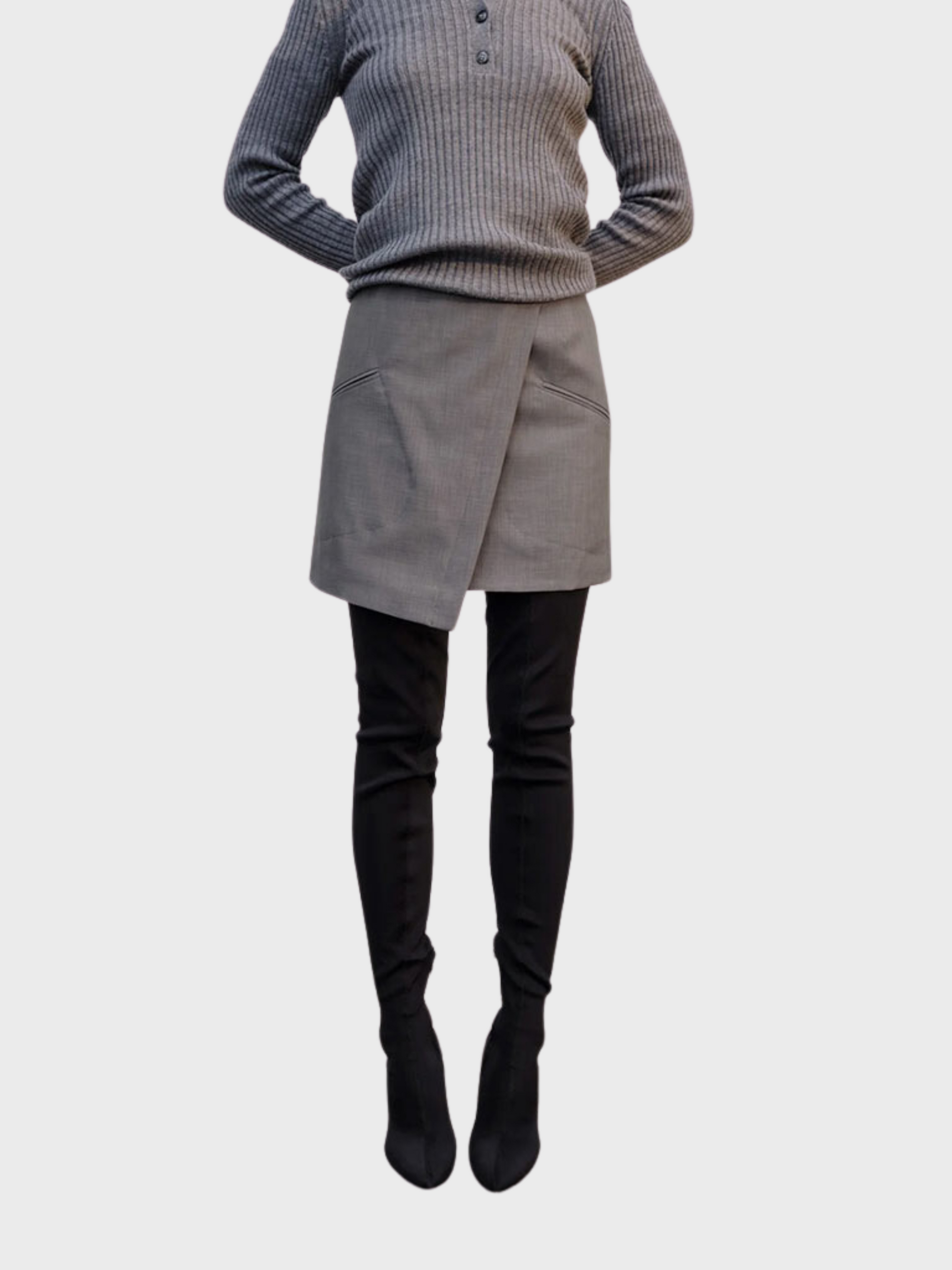 Herskind Carolina Skirt Light Grey-Dresses-32-West of Woodward Boutique-Vancouver-Canada
