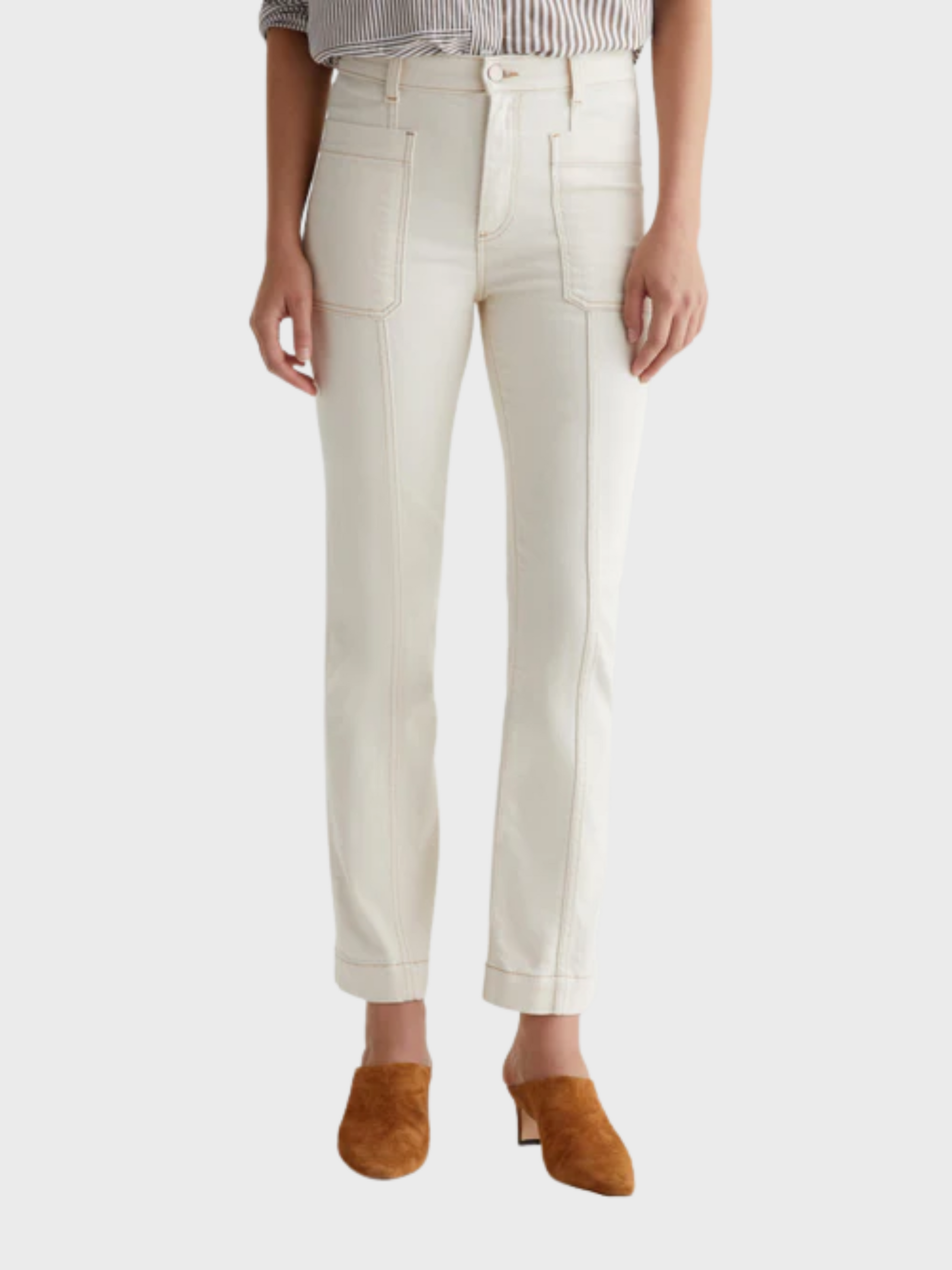 AG Lila Denim Jeans - White Oat-Denim-West of Woodward Boutique-Vancouver-Canada