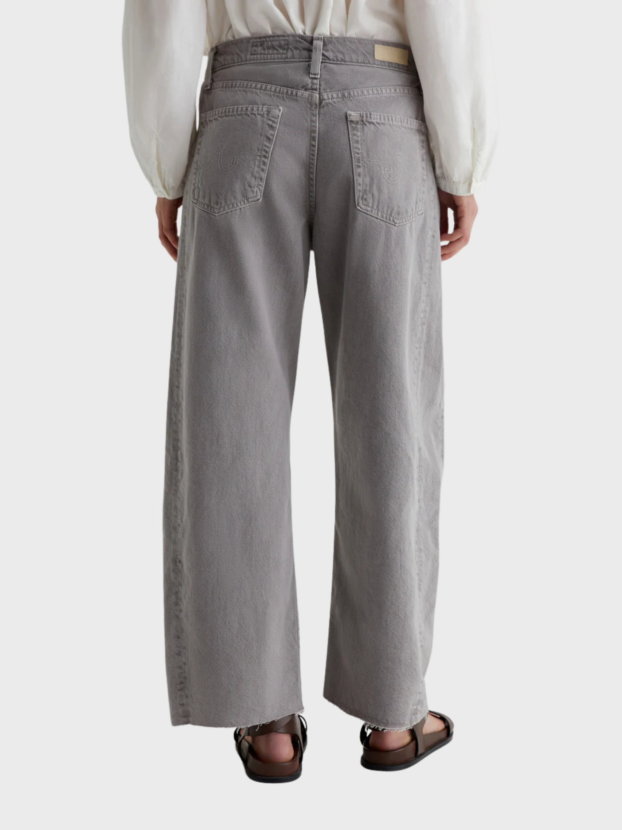 AG Hattie Barrel Crop Pant - Sulfur Pebble Grey-Pants-West of Woodward Boutique-Vancouver-Canada