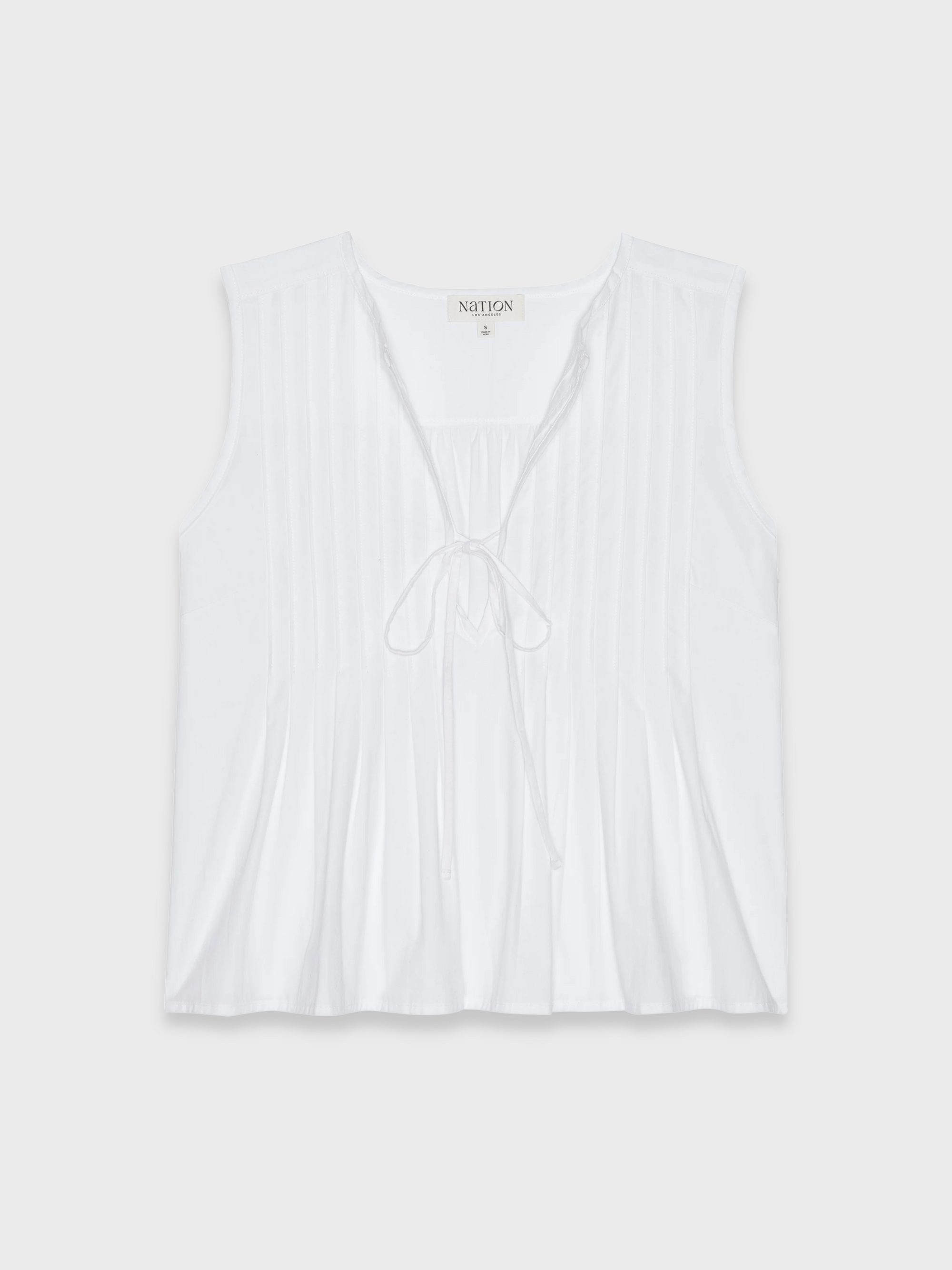 Nation Ali Tie Front Top White-T-Shirts-West of Woodward Boutique-Vancouver-Canada
