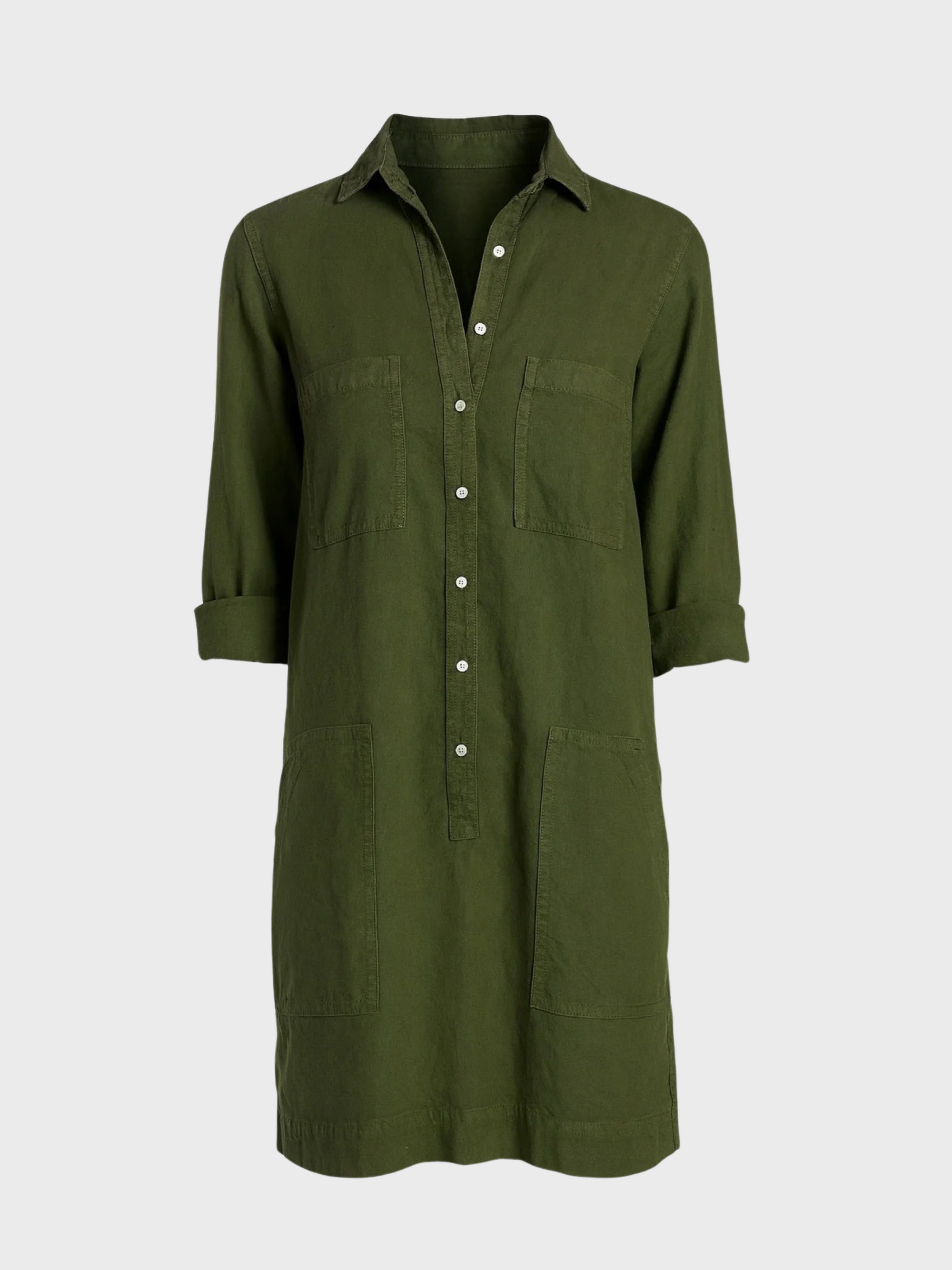 Frank & Eileen Southern Ireland Long Sleeve Playsuit Dress Hunter Green-Dresses-West of Woodward Boutique-Vancouver-Canada