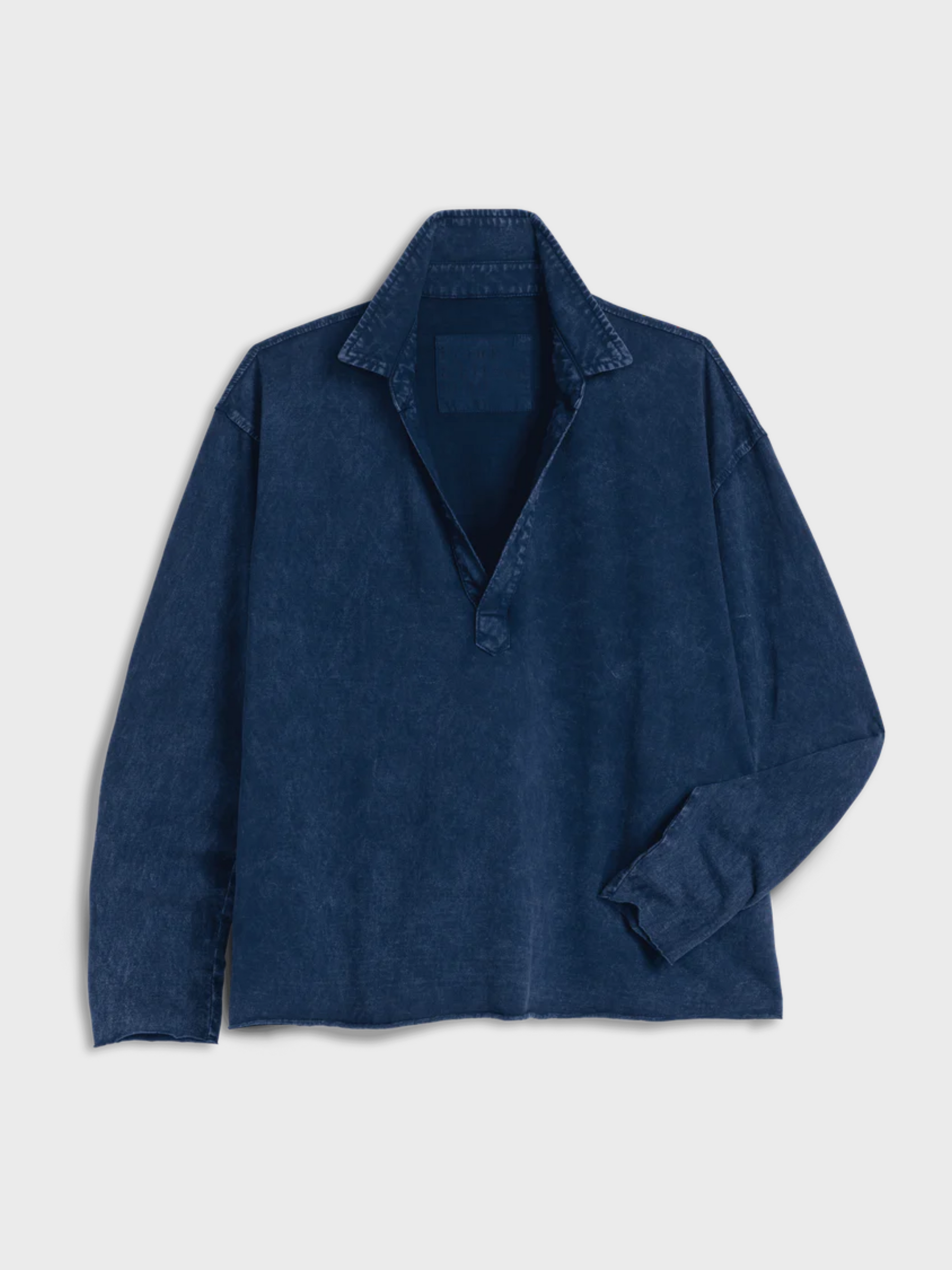 Frank & Eileen Patrick Popover Henley Heritage Jersey Indigo Mineral-T-Shirts-West of Woodward Boutique-Vancouver-Canada