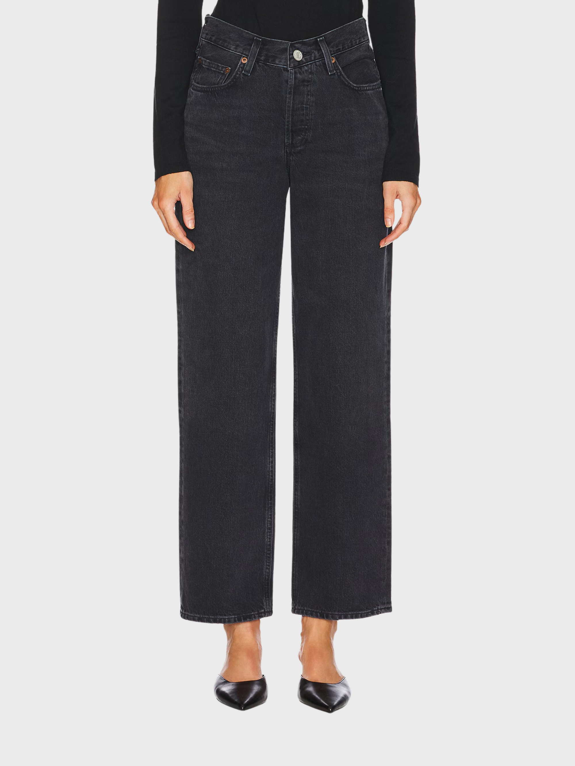 Agolde V-Waist Baggy Denim Jeans Hitch-Denim-West of Woodward Boutique-Vancouver-Canada