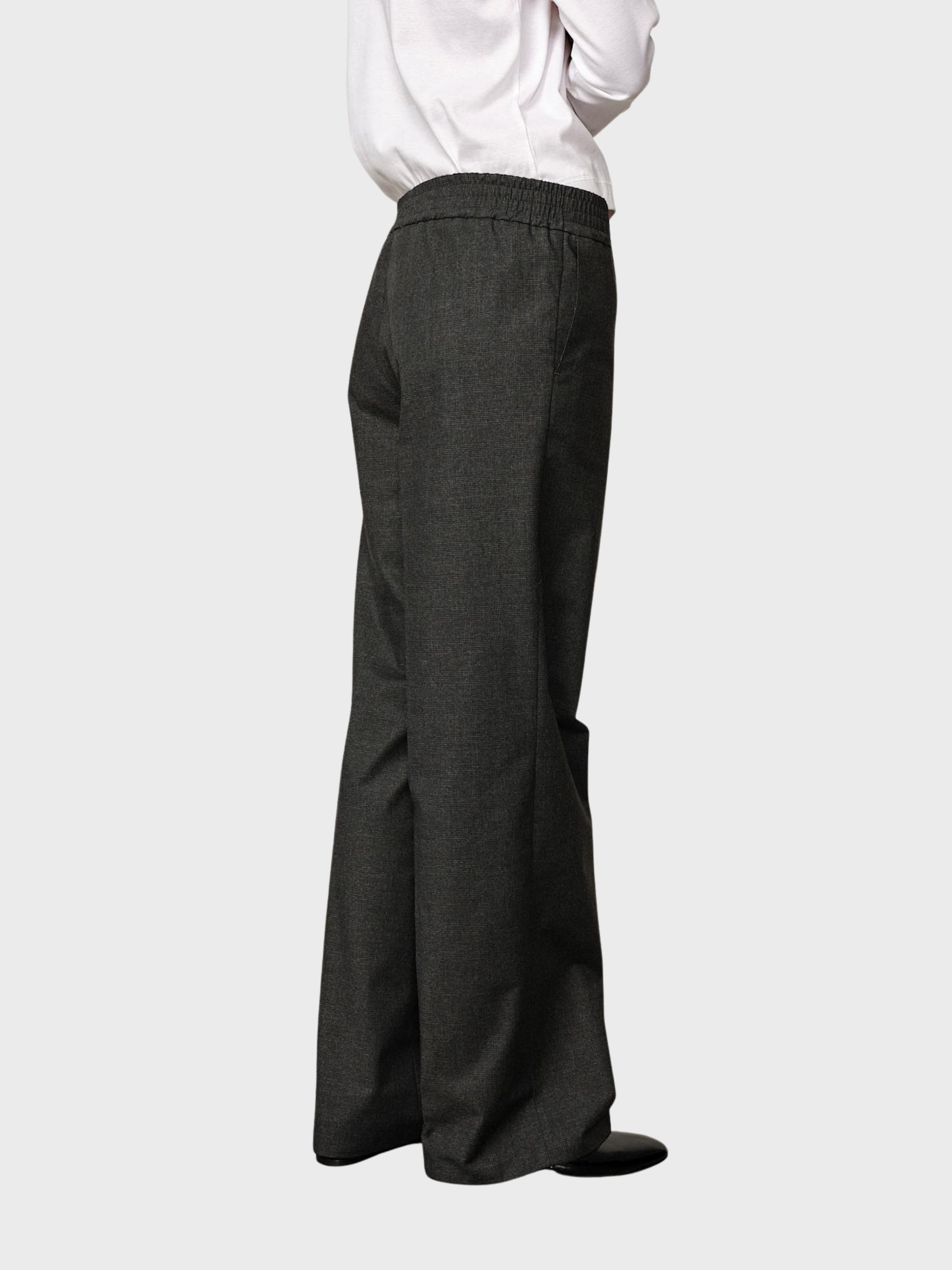 Herskind Pinky Mid Waist Pants Checks Grey-Pants-West of Woodward Boutique-Vancouver-Canada