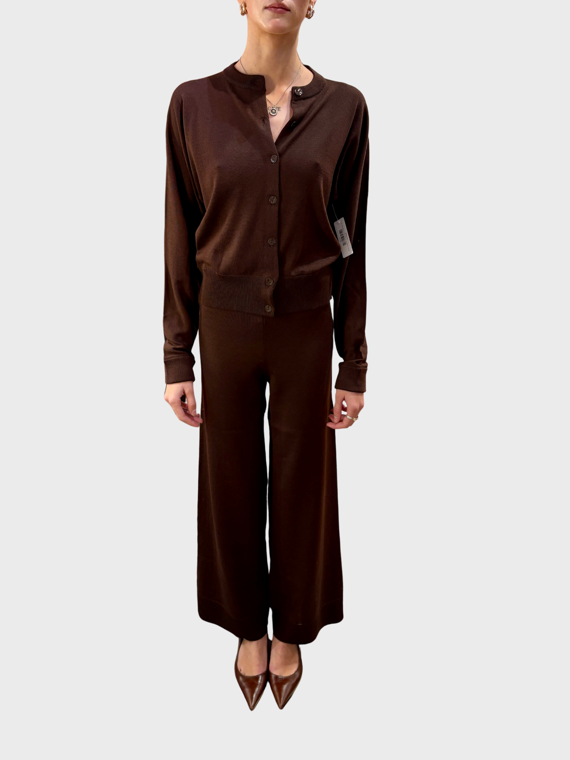 Daniele Fiesoli Straight Merino Pant Moka-Pants-West of Woodward Boutique-Vancouver-Canada