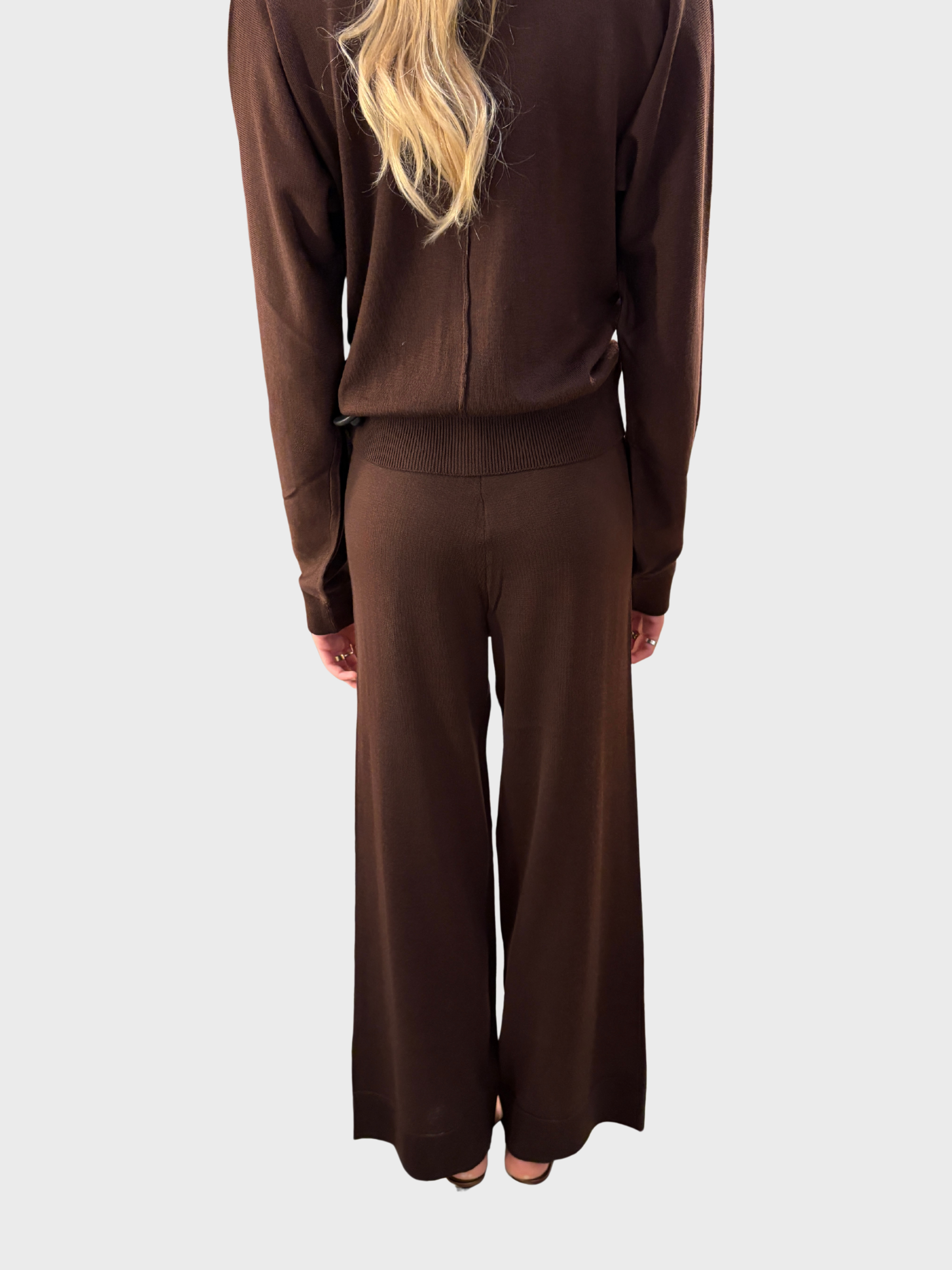 Daniele Fiesoli Straight Merino Pant Moka-Pants-West of Woodward Boutique-Vancouver-Canada