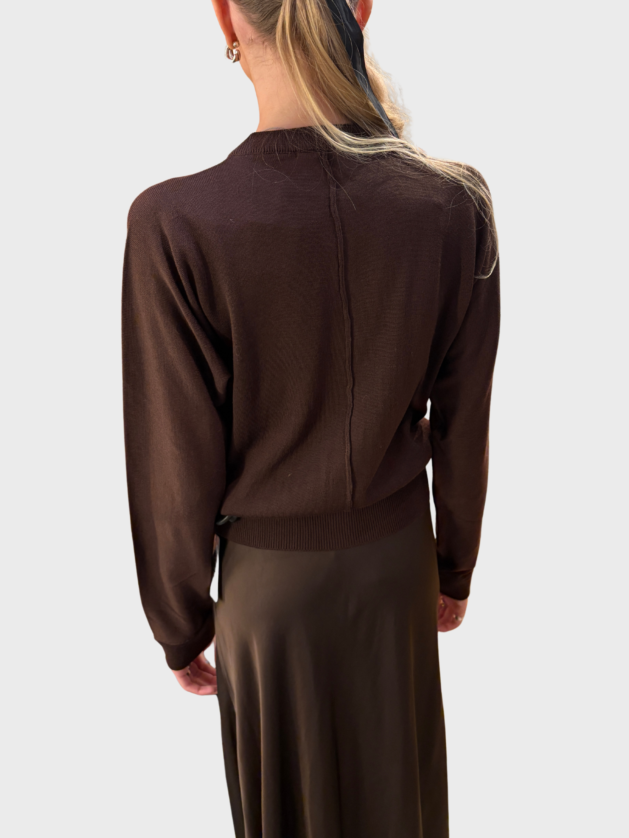 Daniele Fiesoli Merino Cardigan Moka-Sweaters-West of Woodward Boutique-Vancouver-Canada