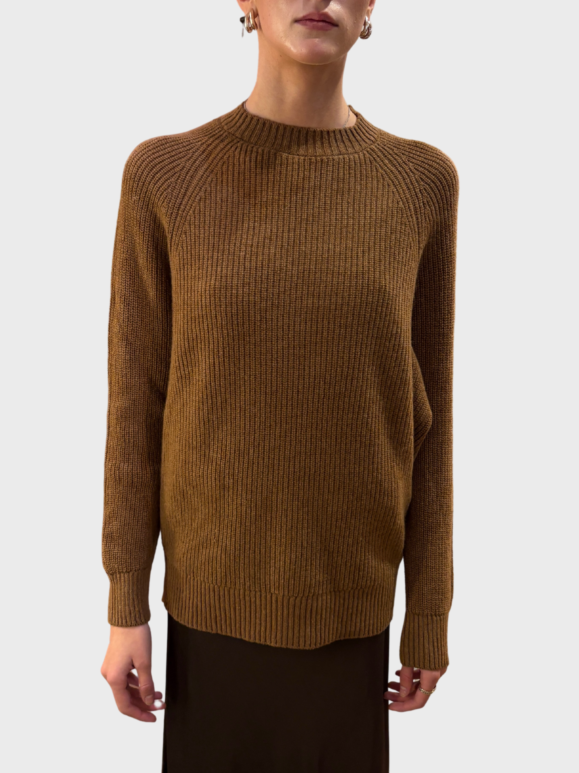 Daniele Fiesoli Oversized Raglan Crewneck Sweater Rhum-Sweaters-West of Woodward Boutique-Vancouver-Canada