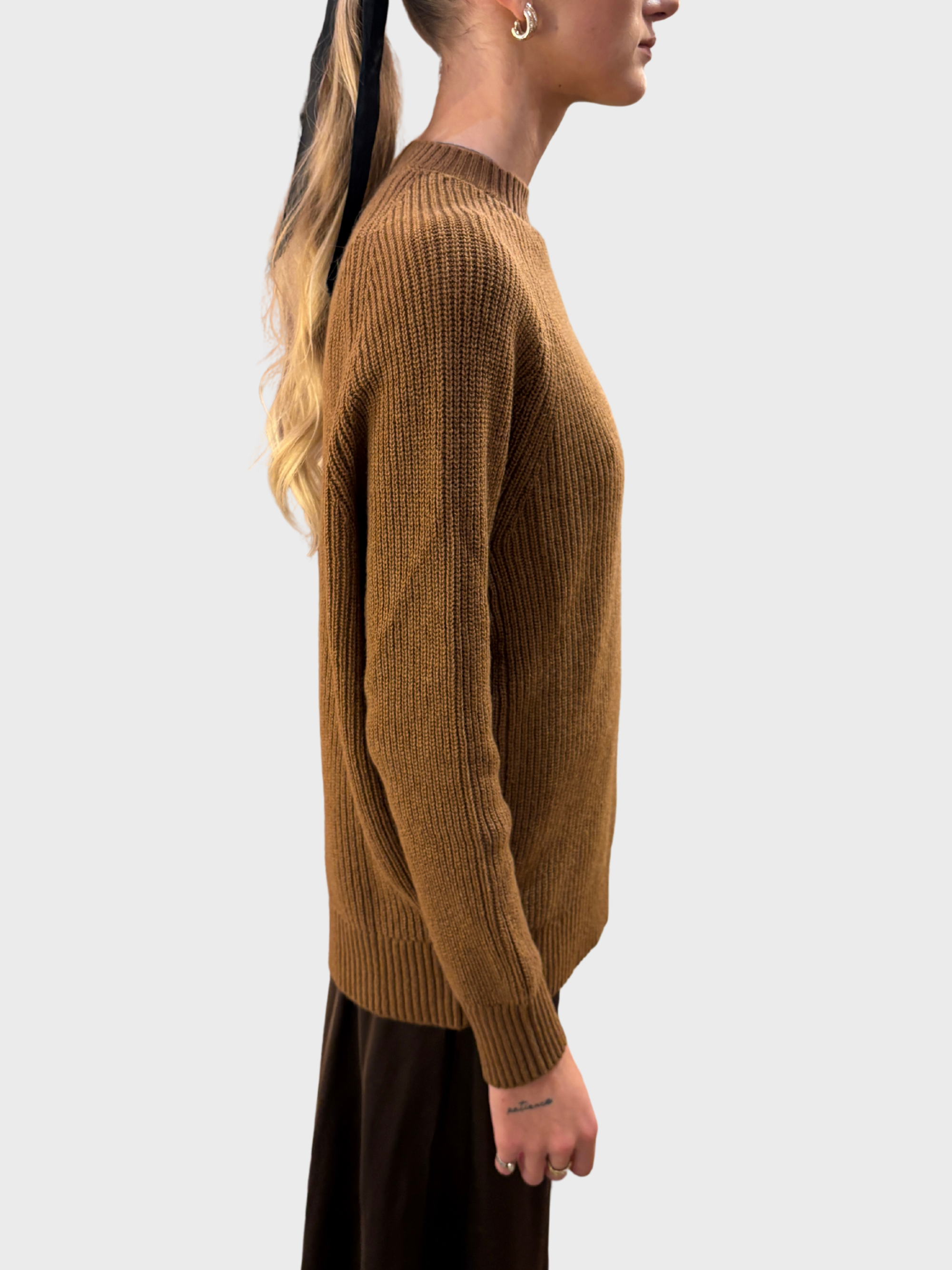 Daniele Fiesoli Oversized Raglan Crewneck Sweater Rhum-Sweaters-West of Woodward Boutique-Vancouver-Canada