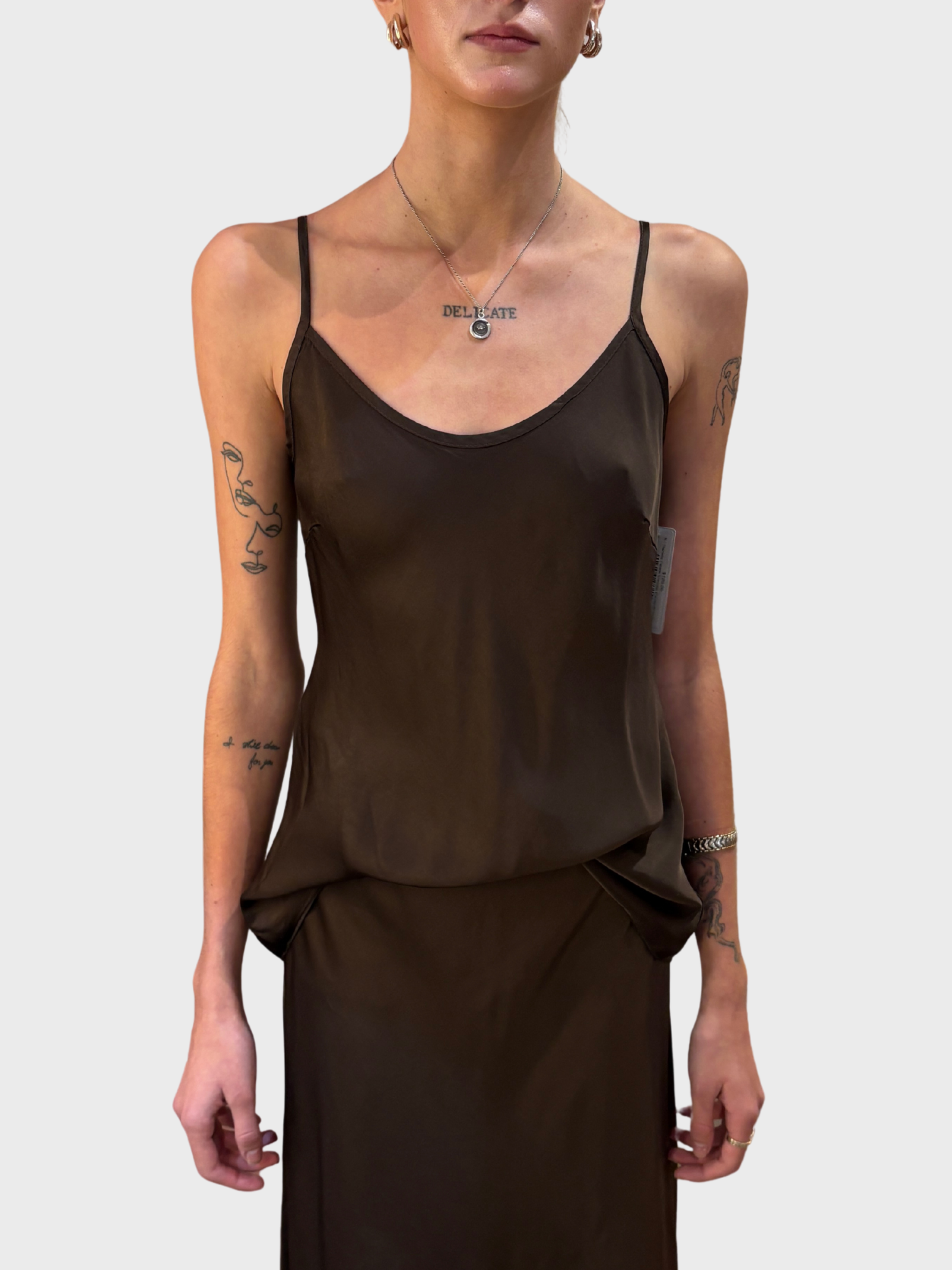 Daniele Fiesoli Viscose Camisole Moka-T-Shirts-West of Woodward Boutique-Vancouver-Canada