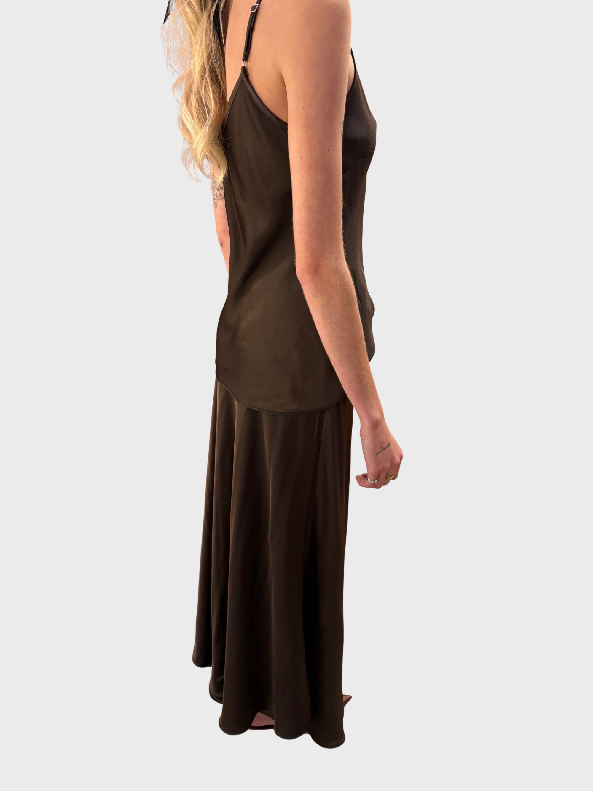 Daniele Fiesoli Viscose Skirt Moka-Dresses-West of Woodward Boutique-Vancouver-Canada