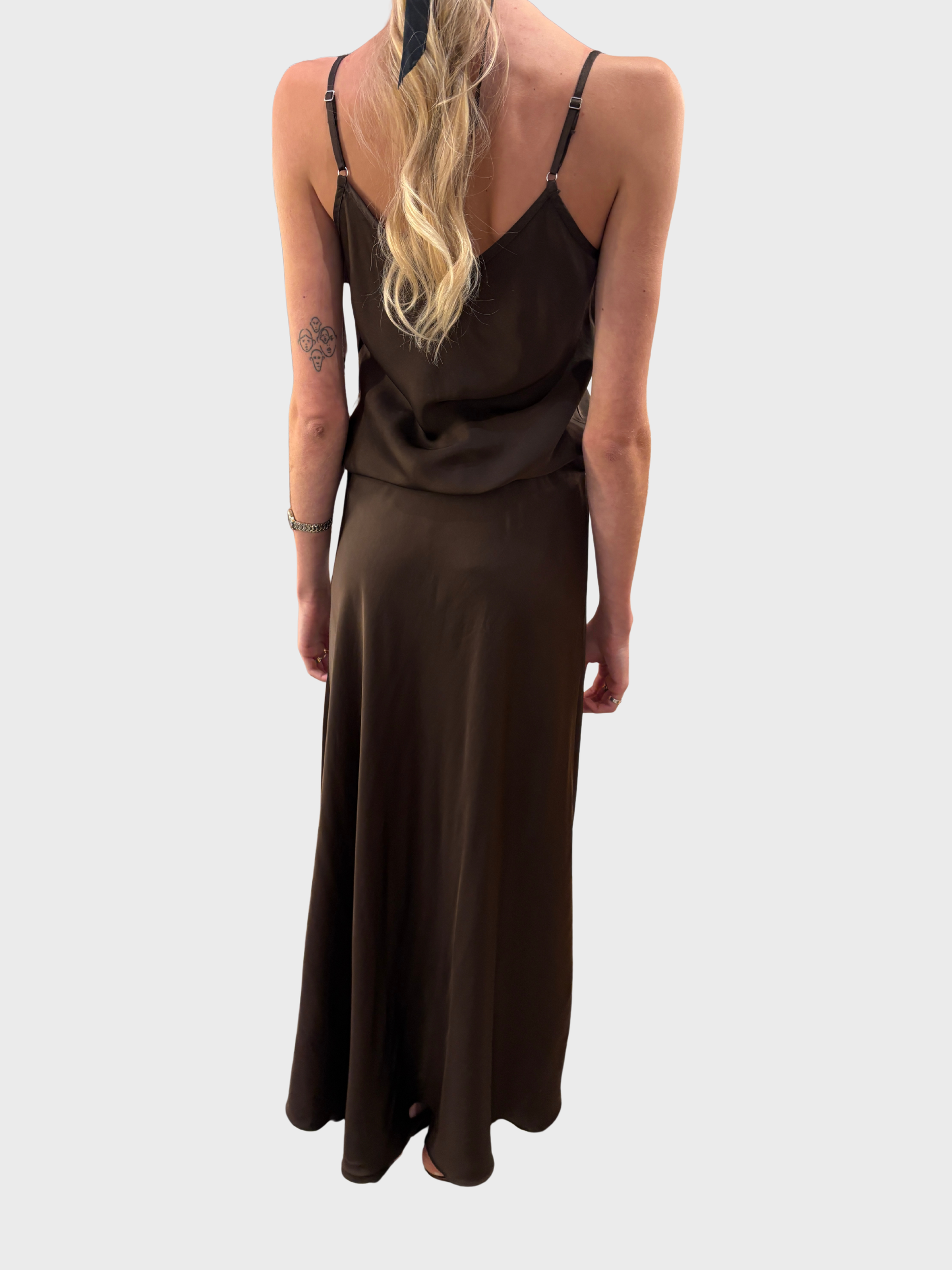 Daniele Fiesoli Viscose Skirt Moka-Dresses-West of Woodward Boutique-Vancouver-Canada