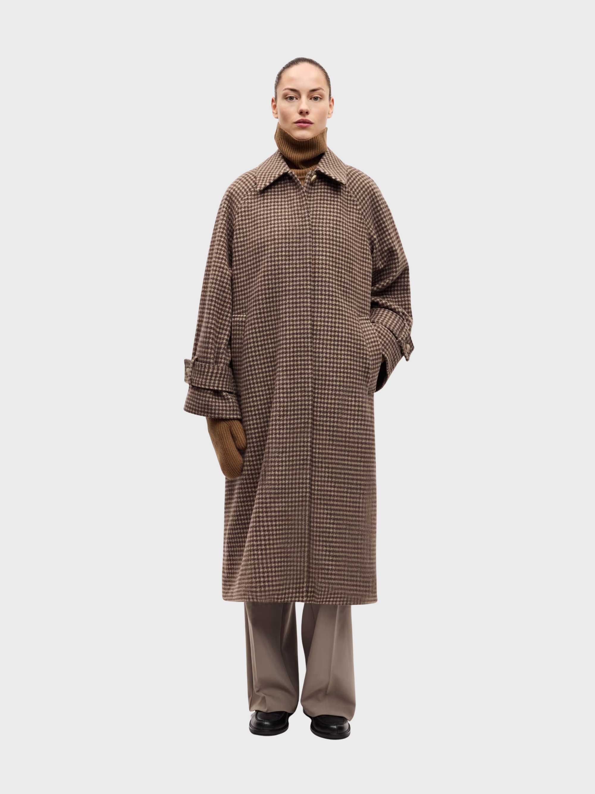 Samsoe Alma Coat Aluminum Check-Coats-West of Woodward Boutique-Vancouver-Canada