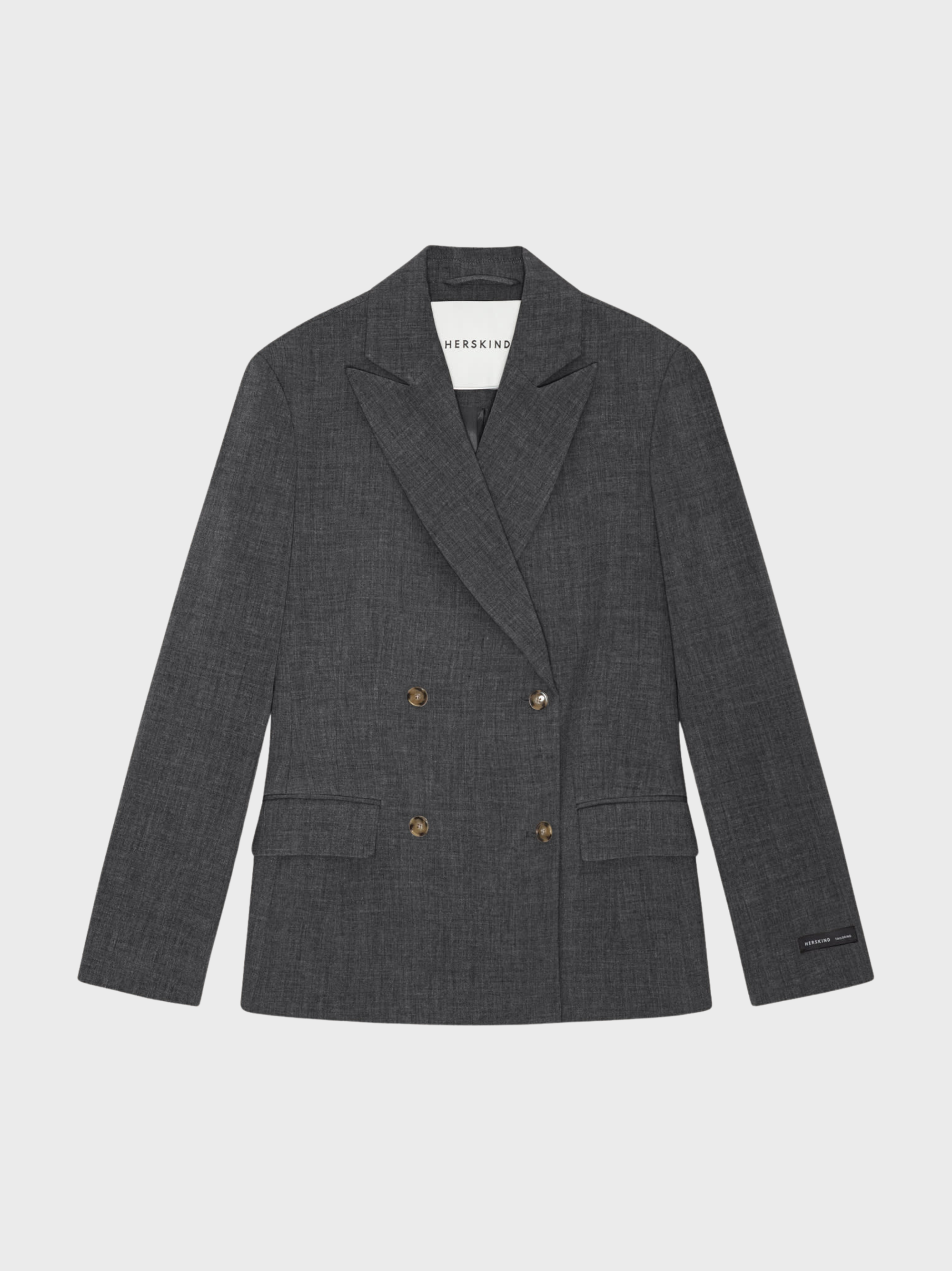 Herskind Laila Fittet Blazer Dark Grey-Jackets-West of Woodward Boutique-Vancouver-Canada