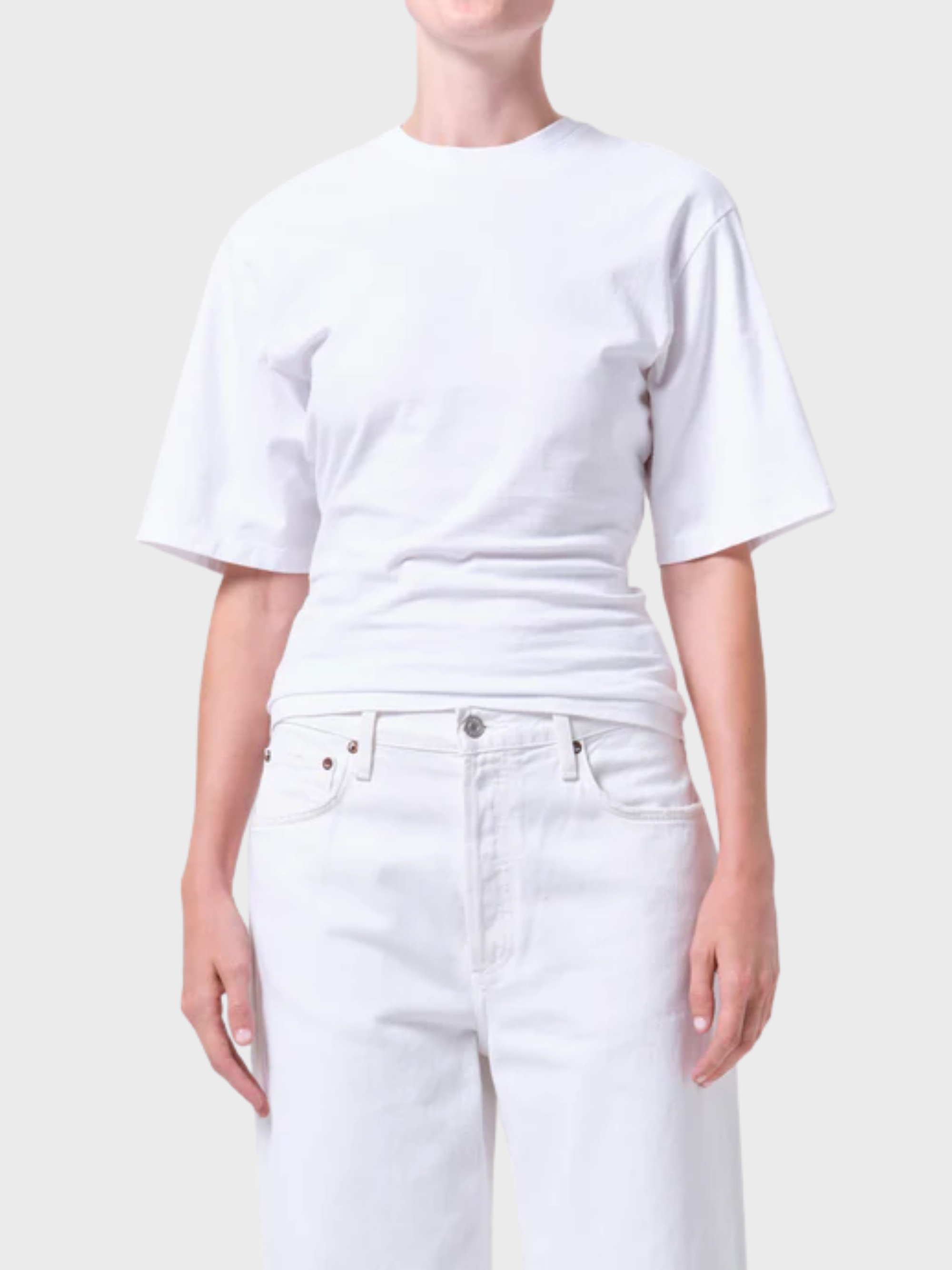 Agolde Storey Tee White-T-Shirts-West of Woodward Boutique-Vancouver-Canada