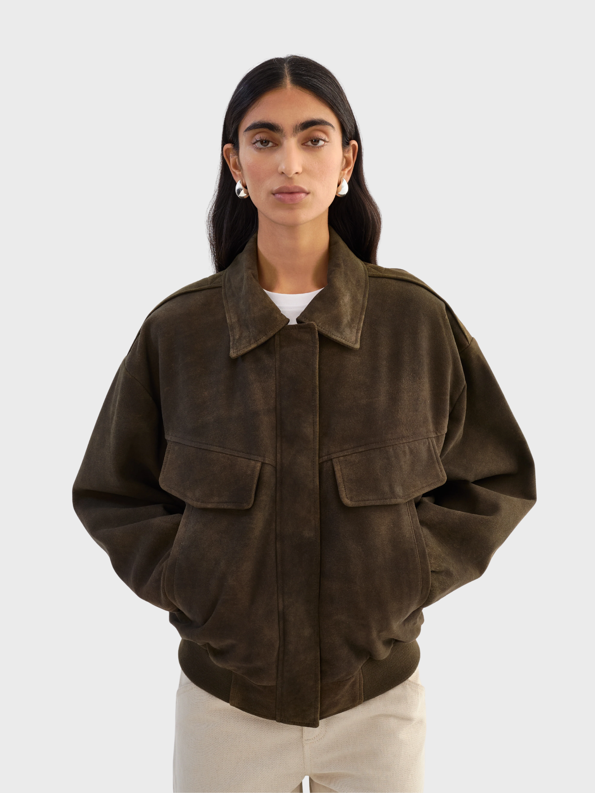 Lamarque Trevanna Suede Jacket Dark Brown-Jackets-West of Woodward Boutique-Vancouver-Canada