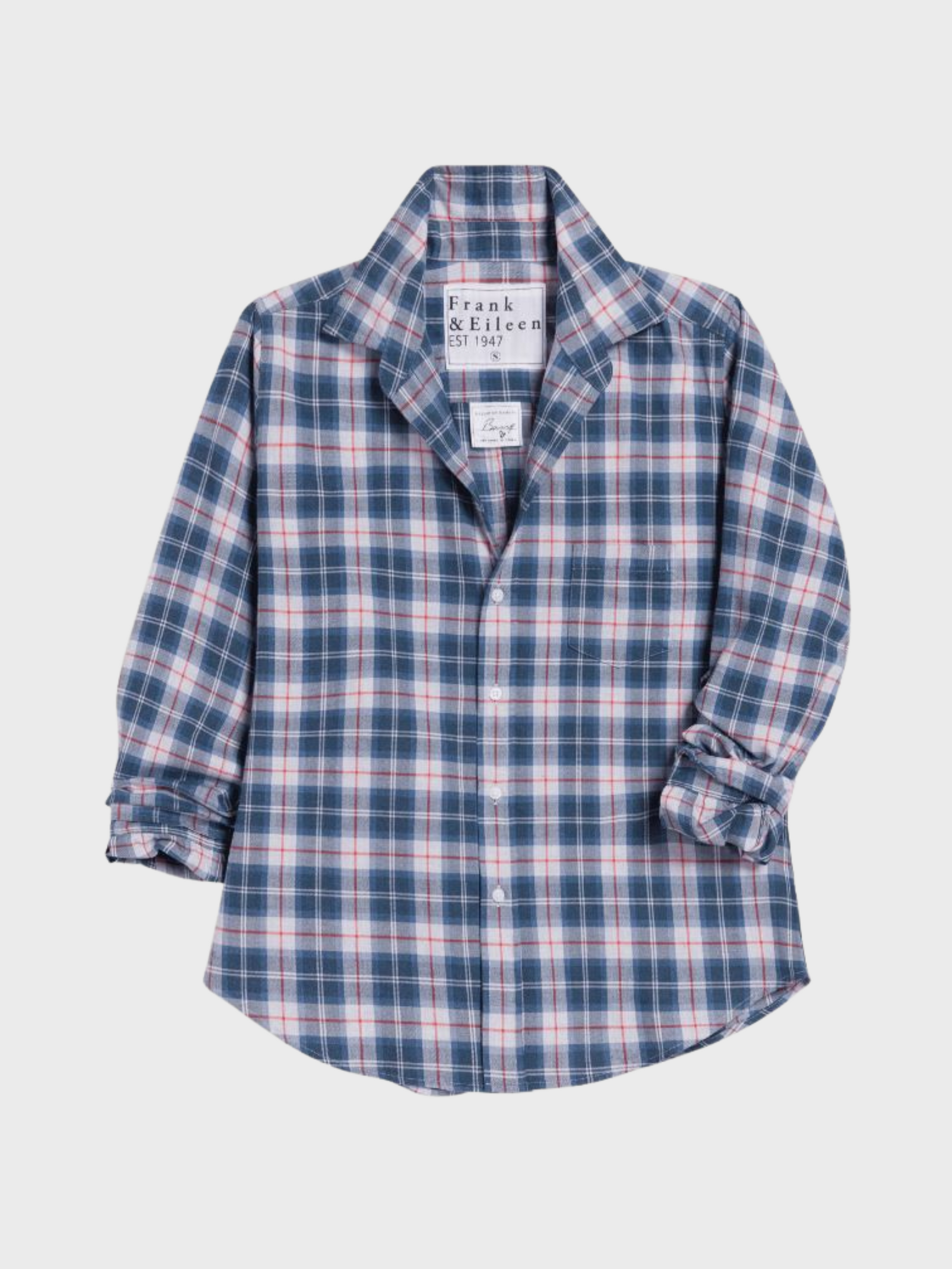 Frank & Eileen Eileen Button Up Shirt Grey Red Plaid-Shirts-West of Woodward Boutique-Vancouver-Canada