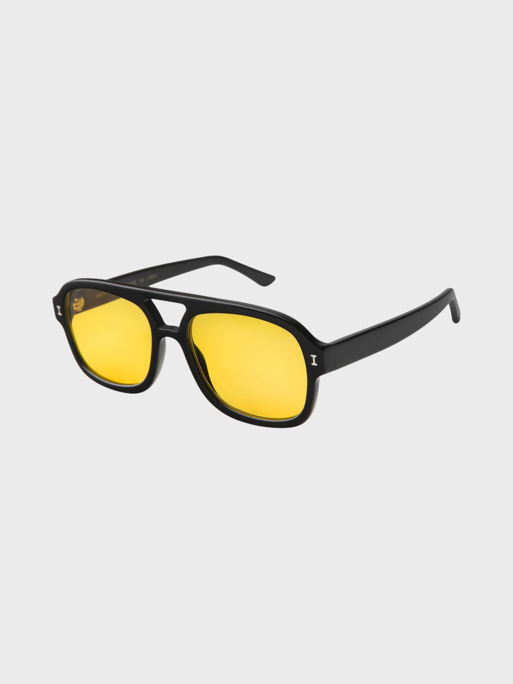 Illesteva Memphis Black Sunglasses Honey See Through Lense-Accessories-West of Woodward Boutique-Vancouver-Canada