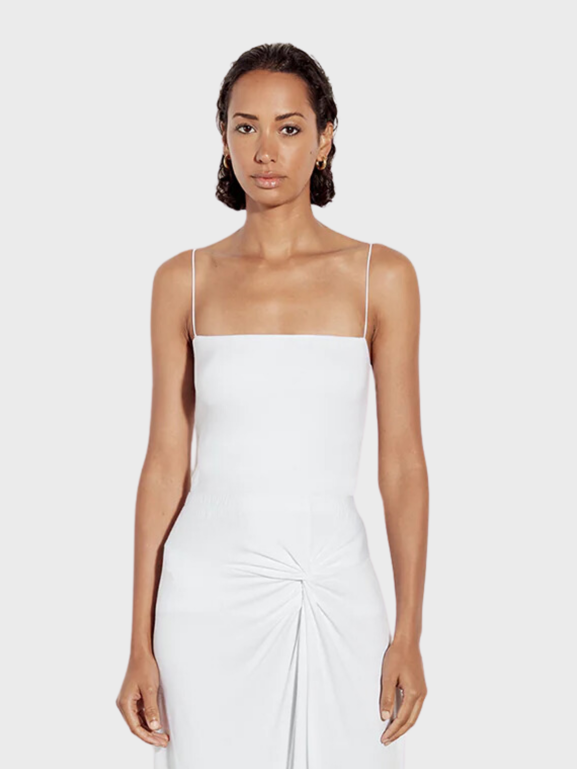 Enza Costa Supima Cotton Essential Strappy Tank White-T-Shirts-XS-West of Woodward Boutique-Vancouver-Canada