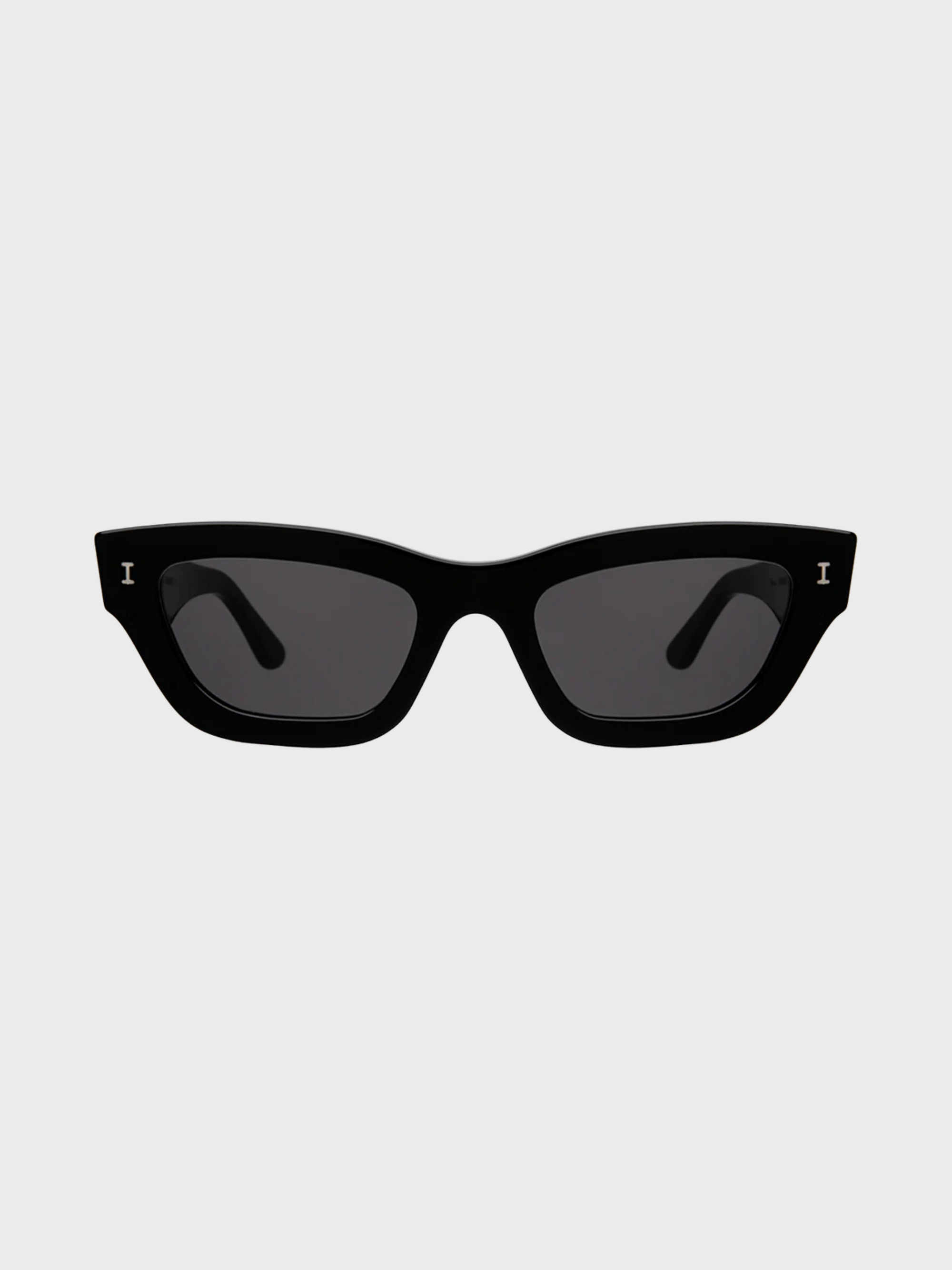 Illesteva Donna Black Sunglasses Grey Lense-Accessories-West of Woodward Boutique-Vancouver-Canada