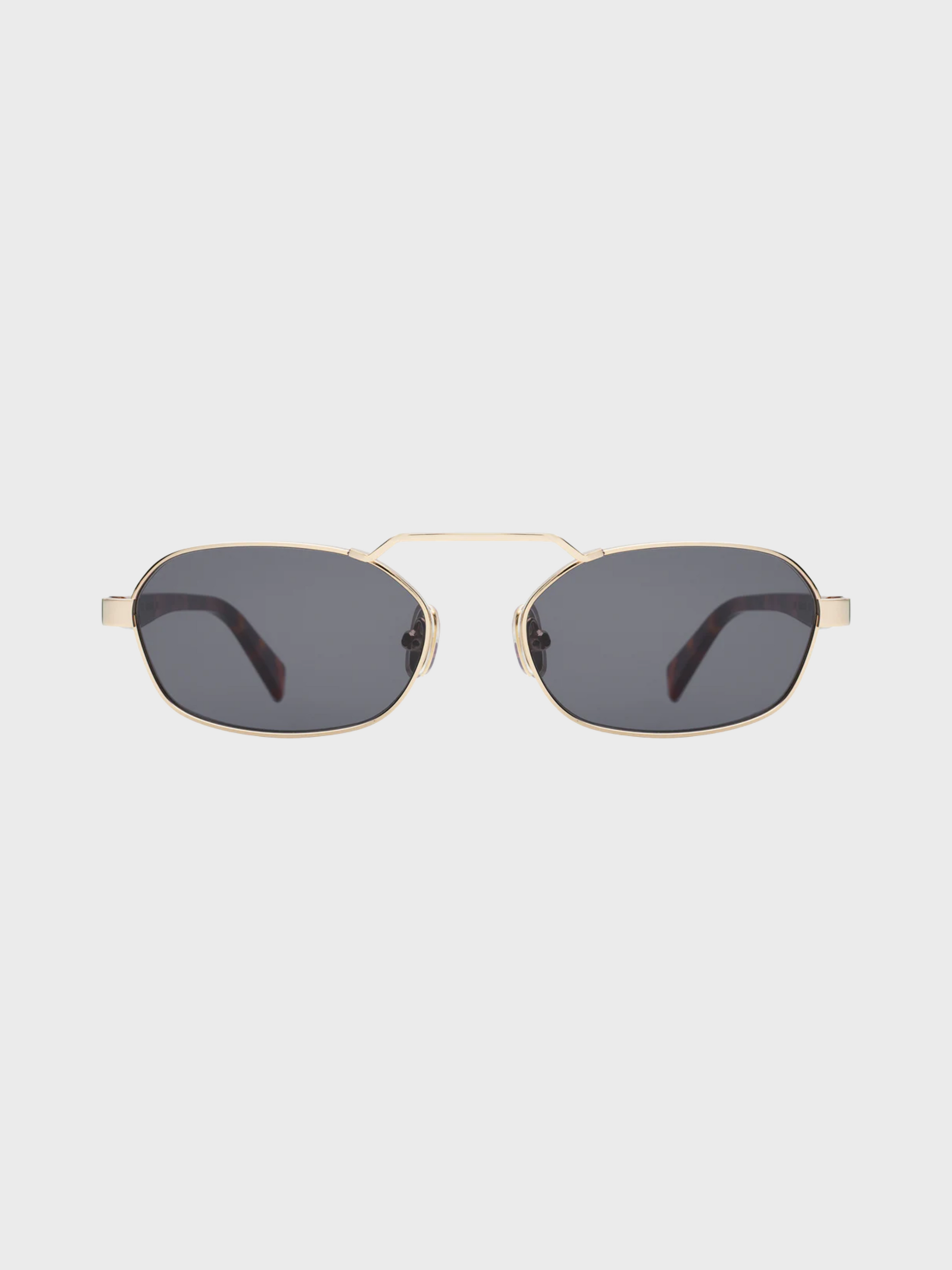 Illesteva Bimini Gold Havana Sunglasses Grey Flat Lense-Accessories-West of Woodward Boutique-Vancouver-Canada