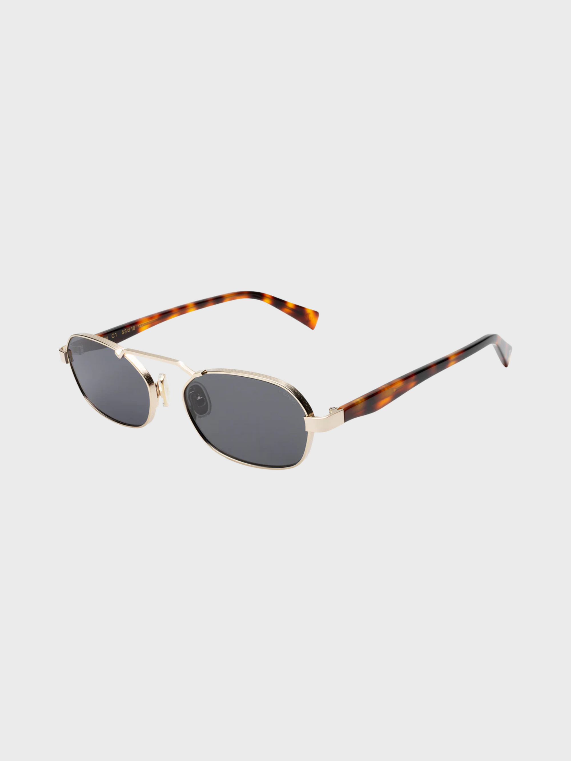 Illesteva Bimini Gold Havana Sunglasses Grey Flat Lense-Accessories-West of Woodward Boutique-Vancouver-Canada