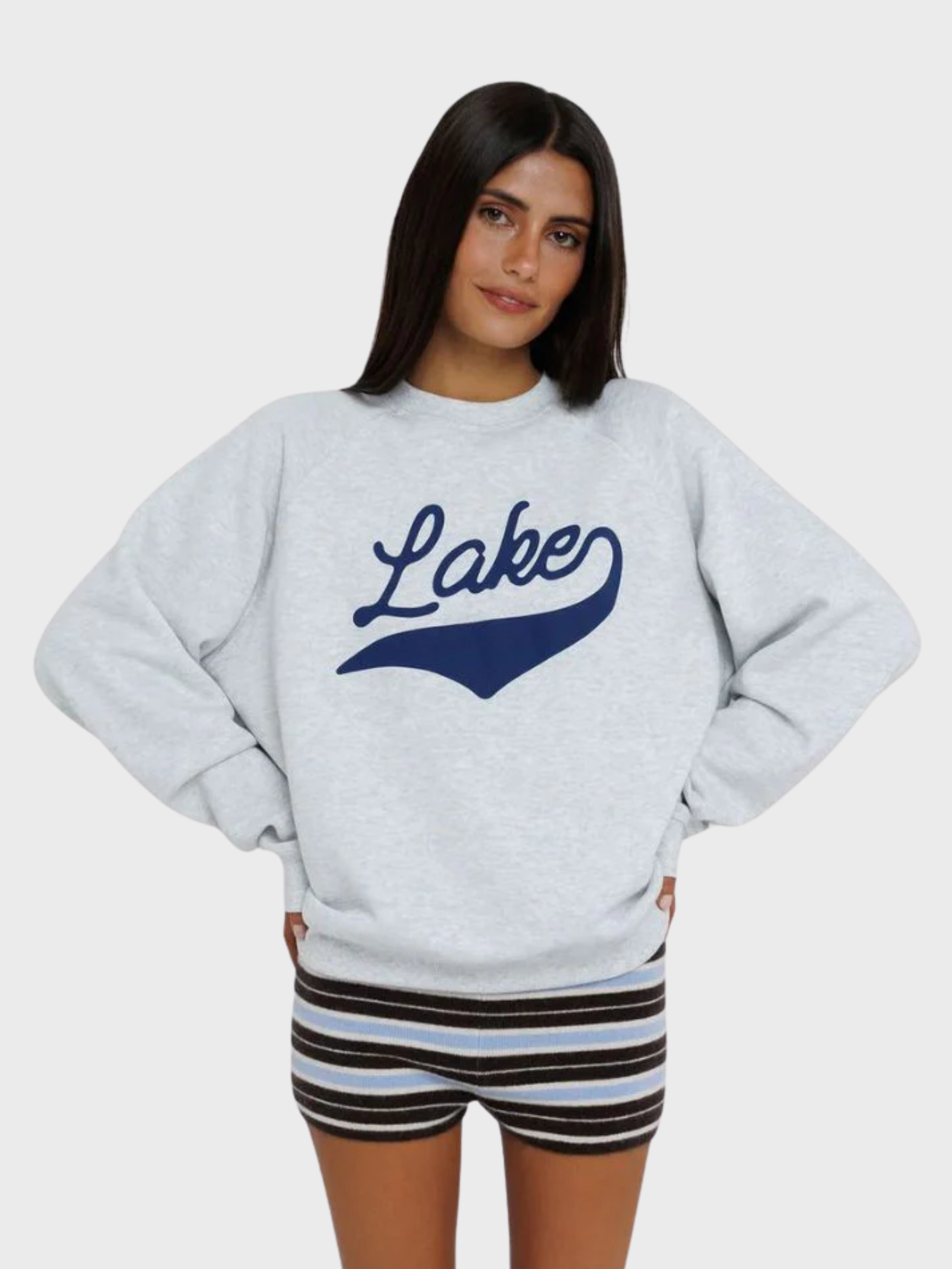 Sunny Somewhere Lake Raglan Sweatshirt Heather Ash-Sweatshirts-West of Woodward Boutique-Vancouver-Canada