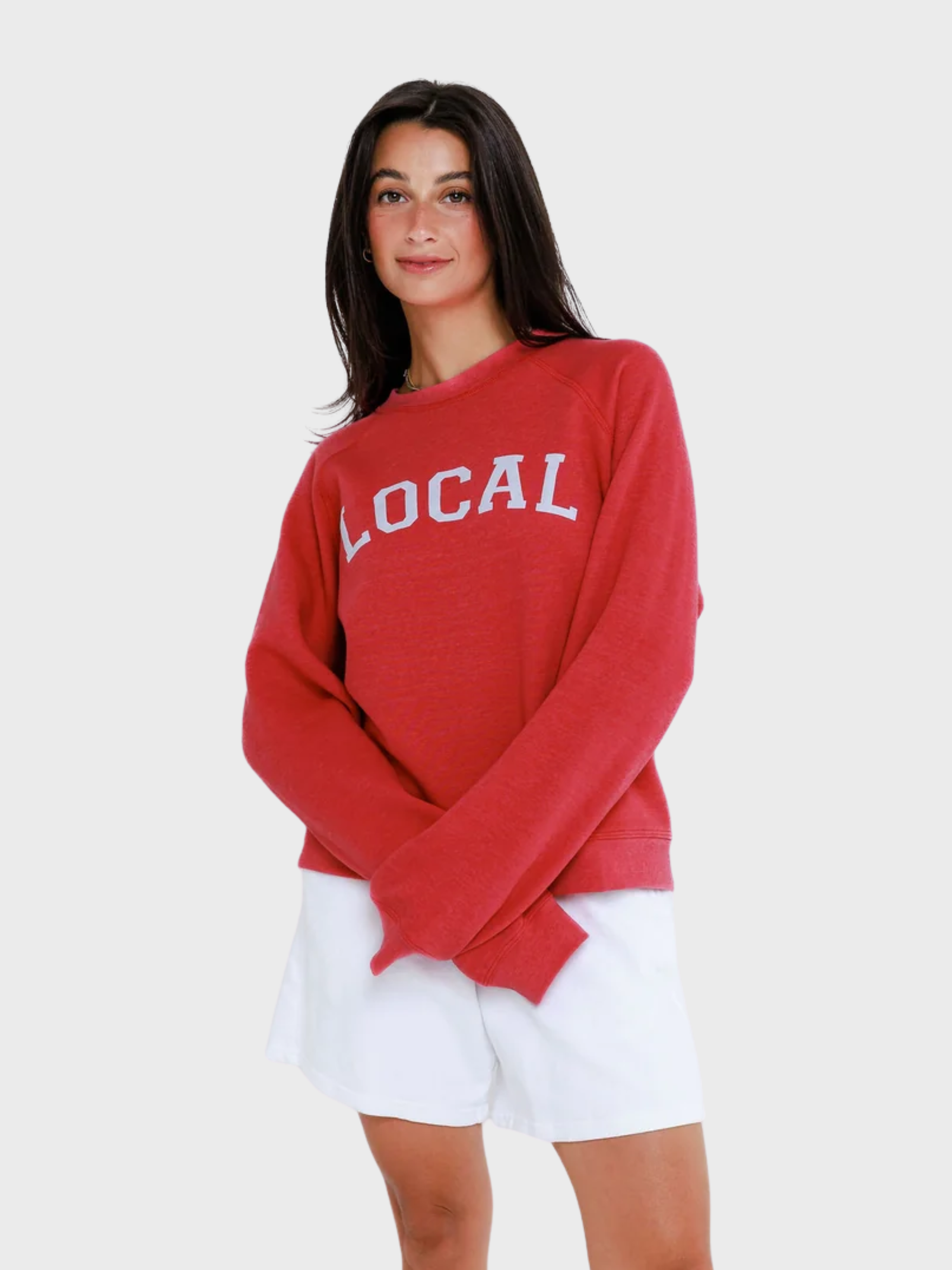 Sunny Somewhere Local Sweatshirt Heathered Red-Sweatshirts-West of Woodward Boutique-Vancouver-Canada