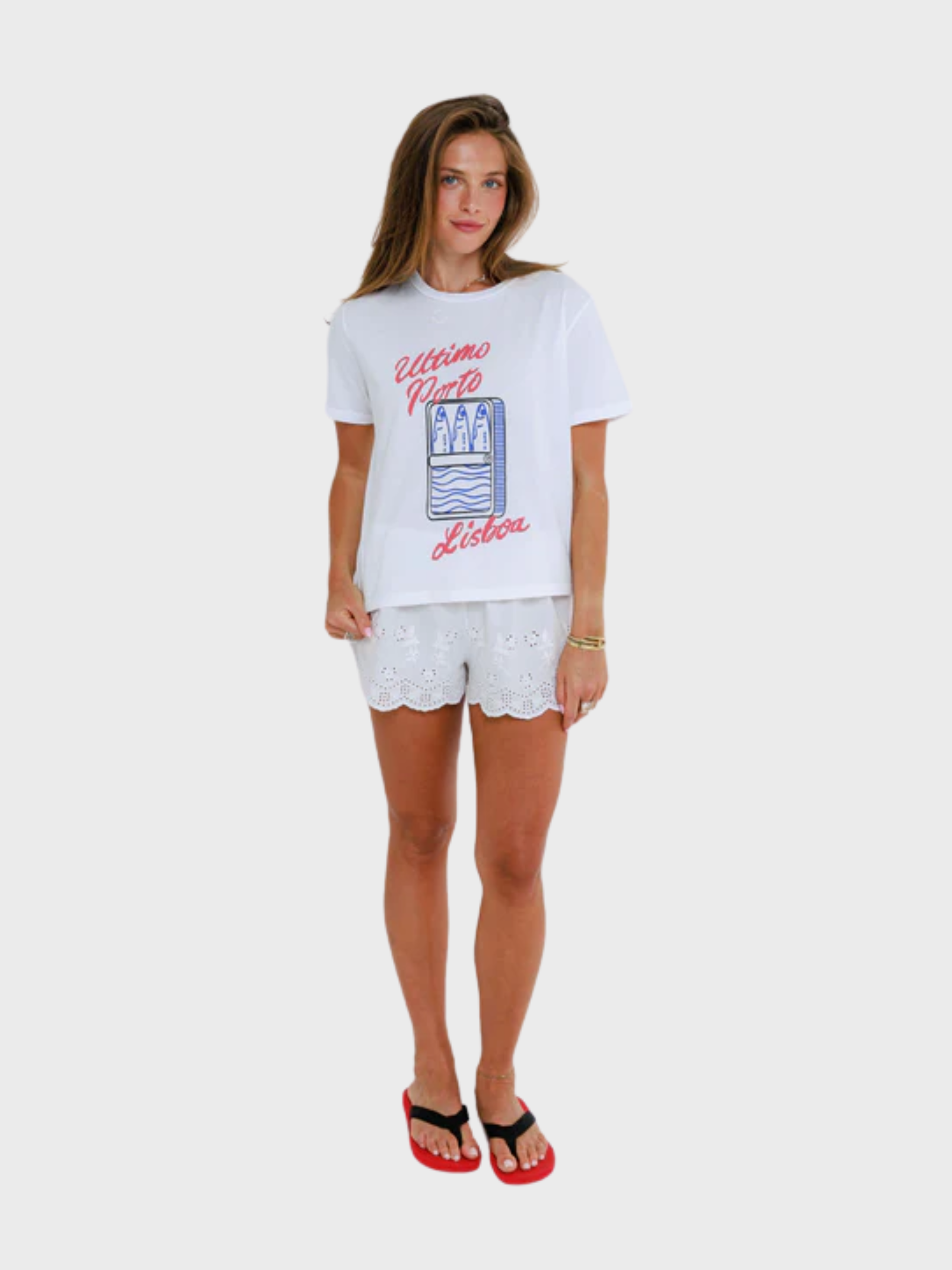 Sunny Somewhere Lisbon Sardines Tee White-T-Shirts-West of Woodward Boutique-Vancouver-Canada
