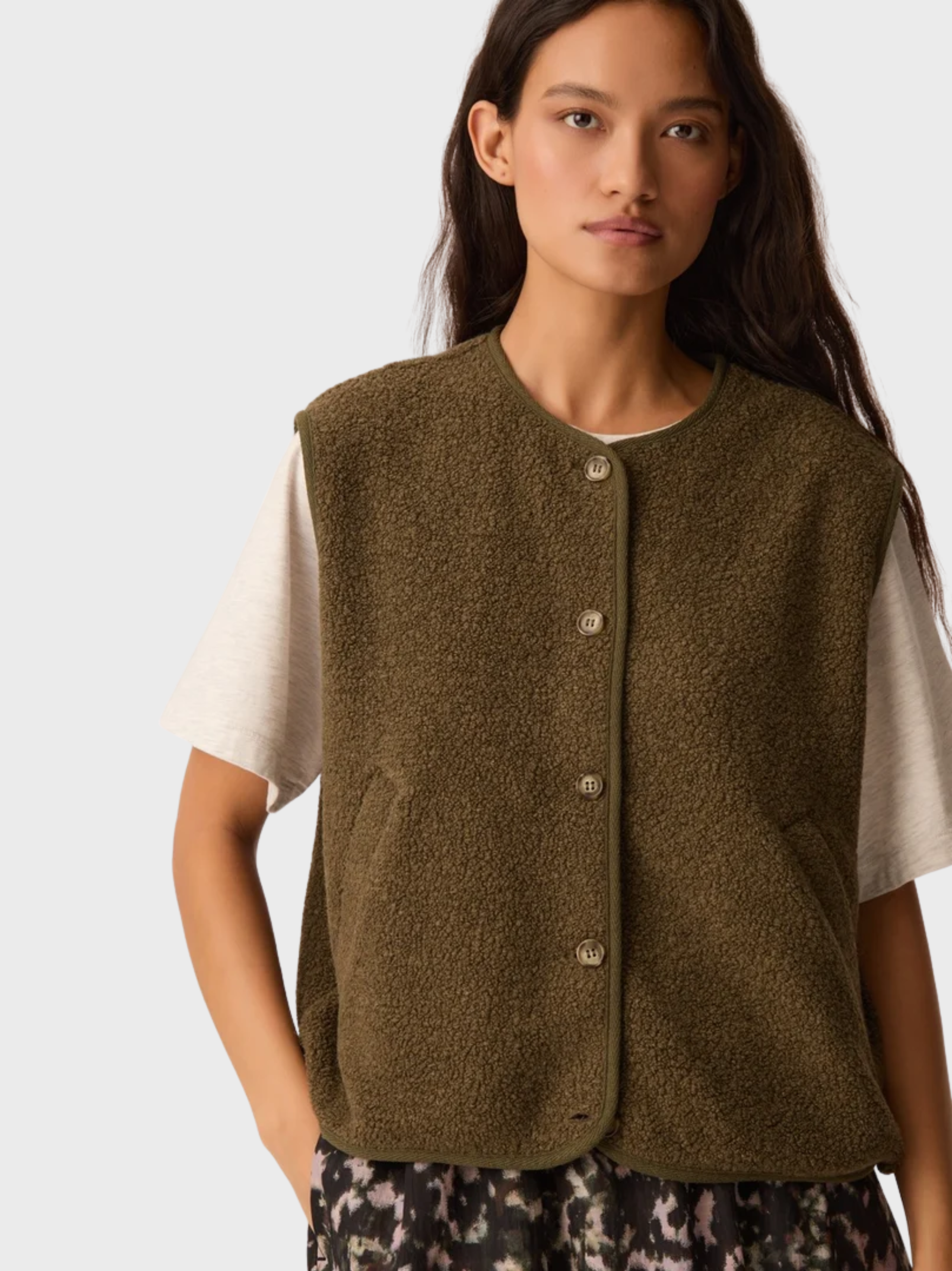 Des Petits Hauts Zlata Sweater Vest Forest-Sweaters-West of Woodward Boutique-Vancouver-Canada