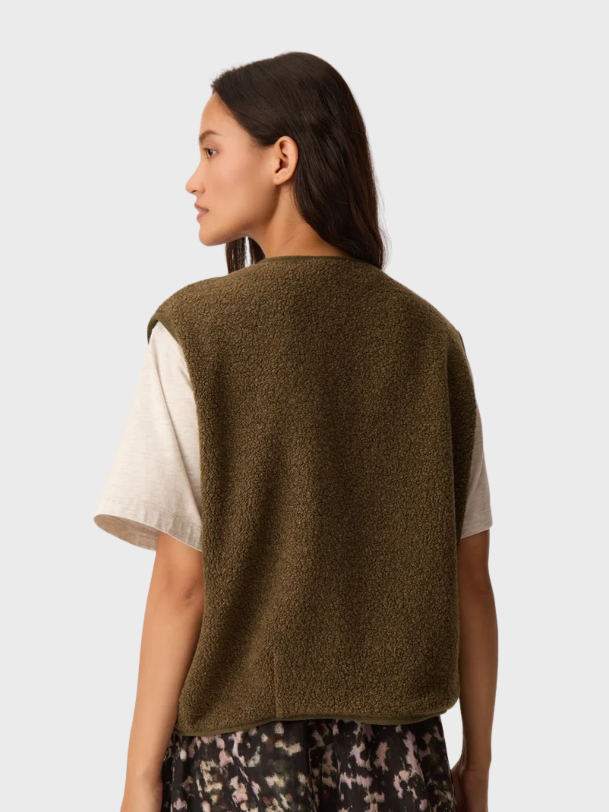 Des Petits Hauts Zlata Sweater Vest Forest-Sweaters-West of Woodward Boutique-Vancouver-Canada